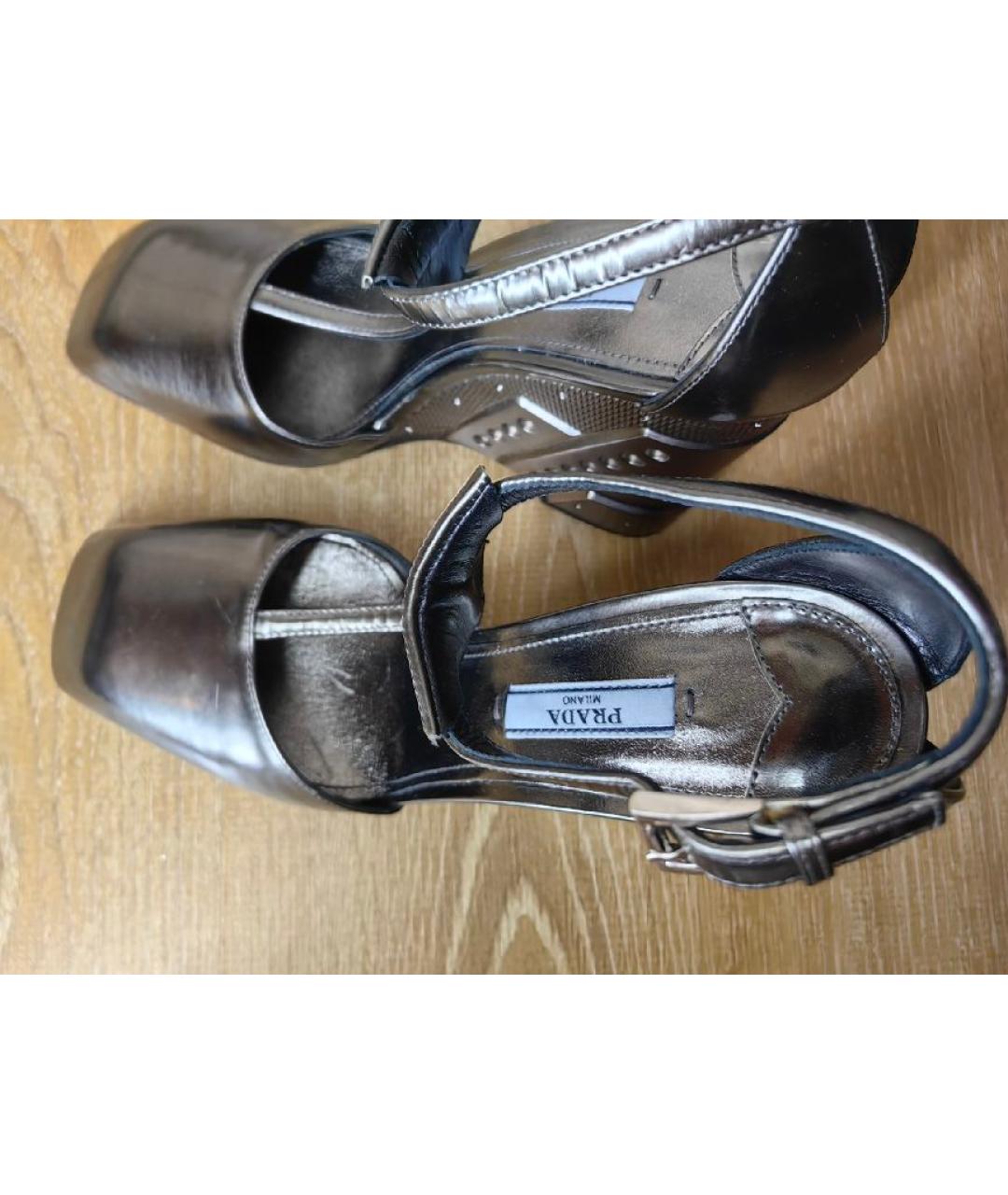 PRADA Коричневые туфли из лакированной кожи, фото 2