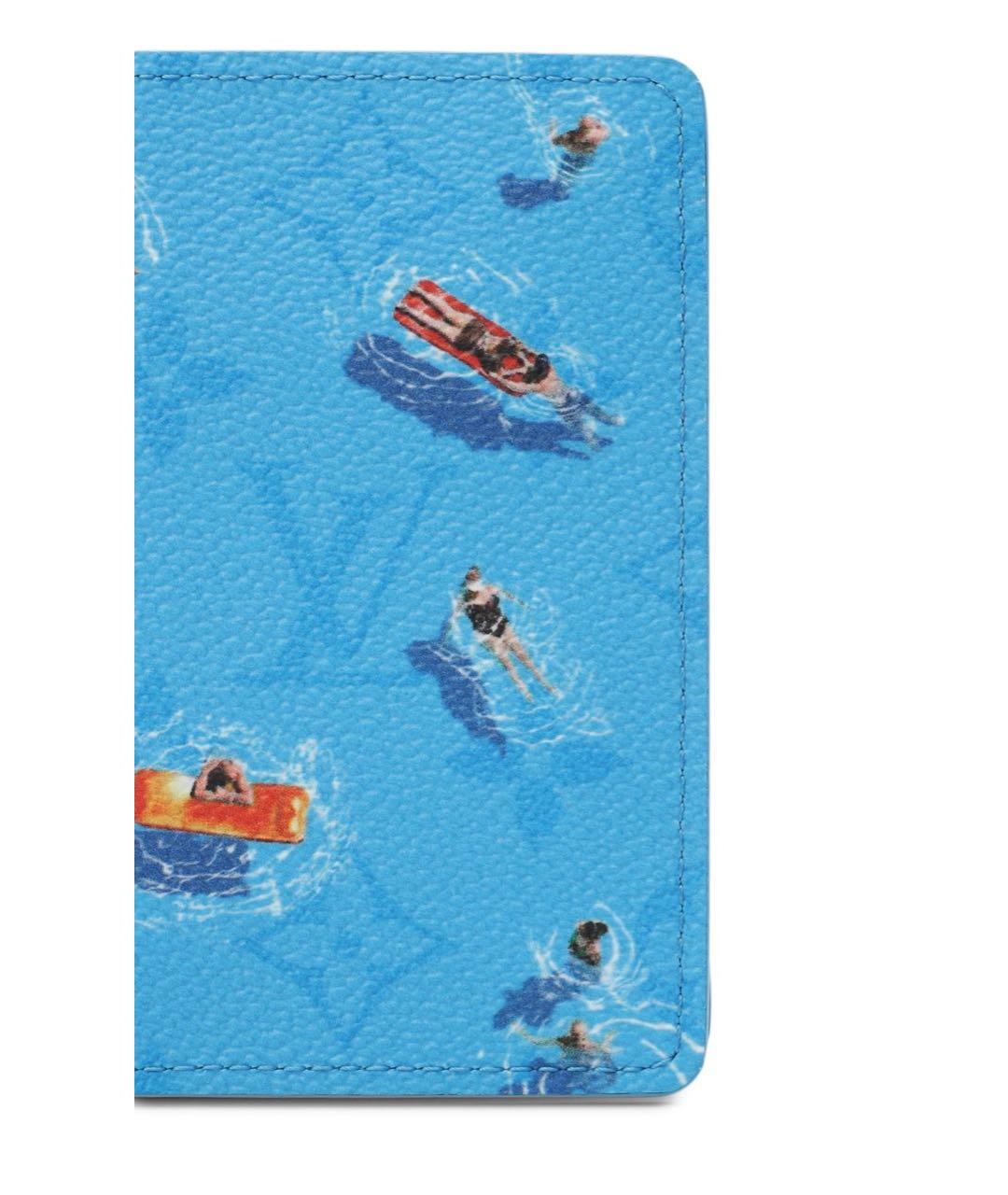 LOUIS VUITTON Голубой кожаный кардхолдер, фото 4