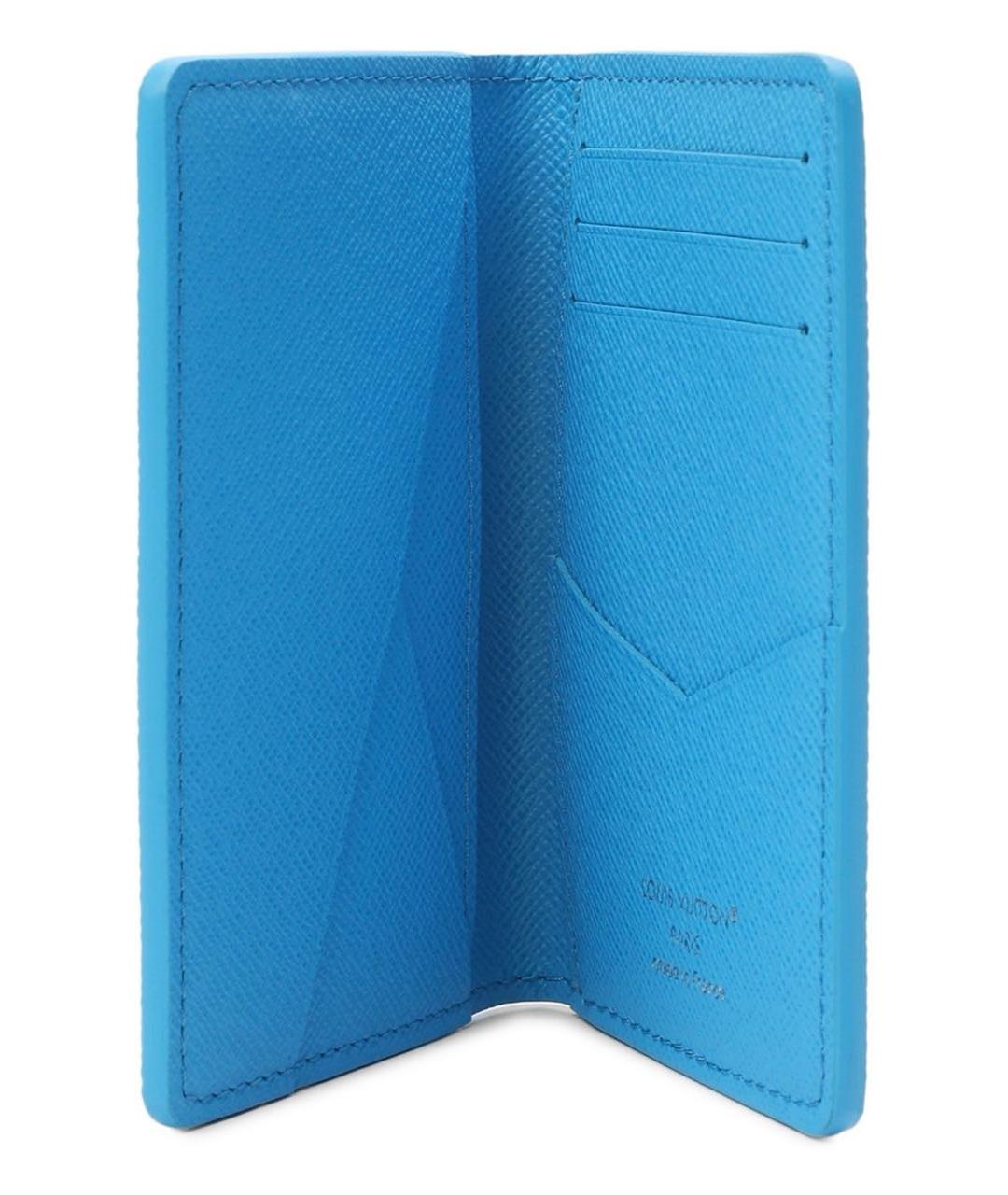 LOUIS VUITTON Голубой кожаный кардхолдер, фото 3