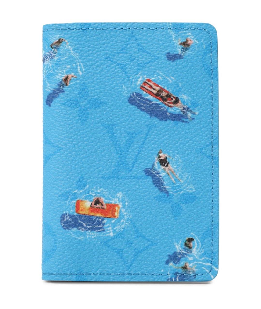 LOUIS VUITTON Голубой кожаный кардхолдер, фото 1