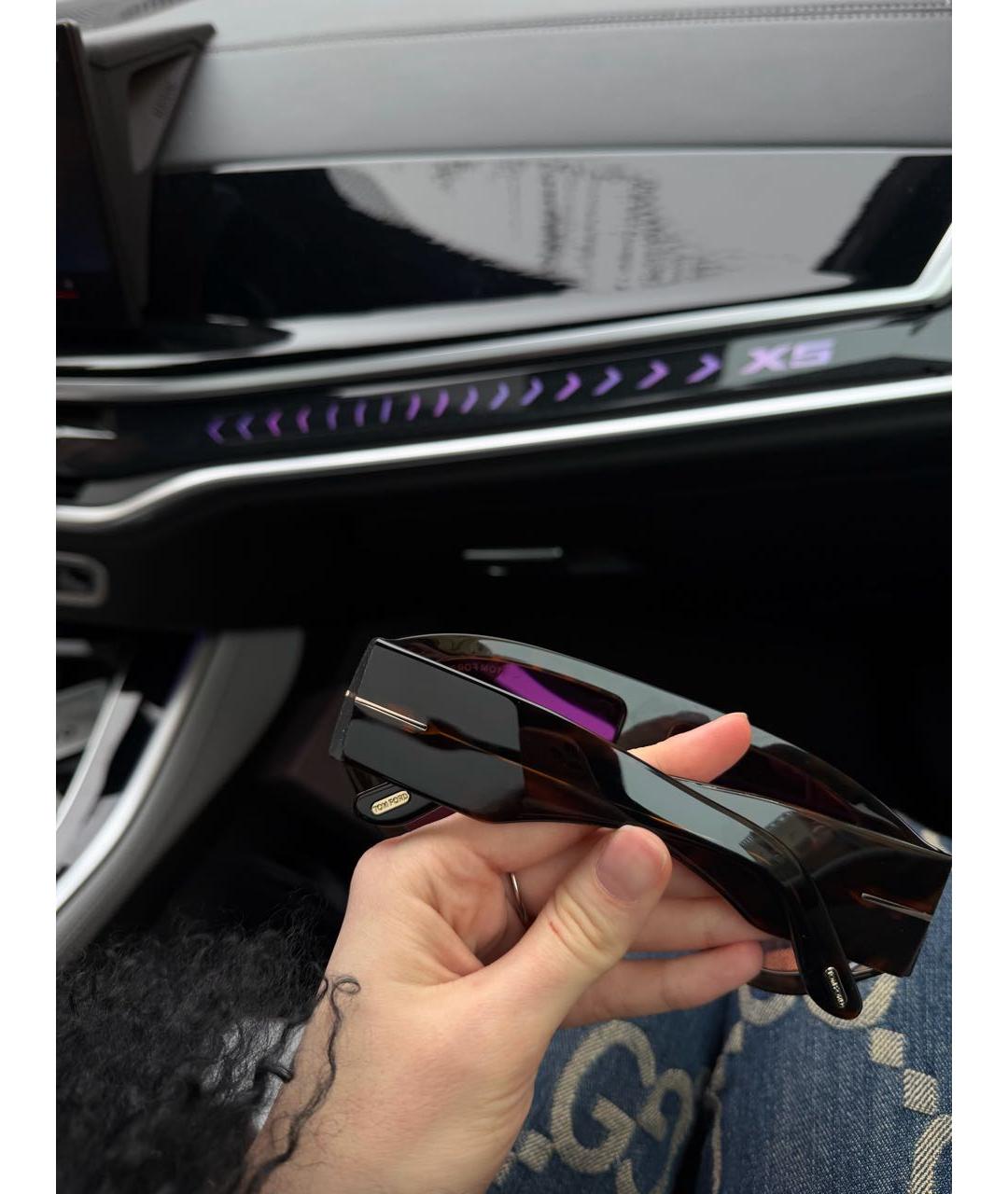 TOM FORD Коричневые пластиковые солнцезащитные очки, фото 4