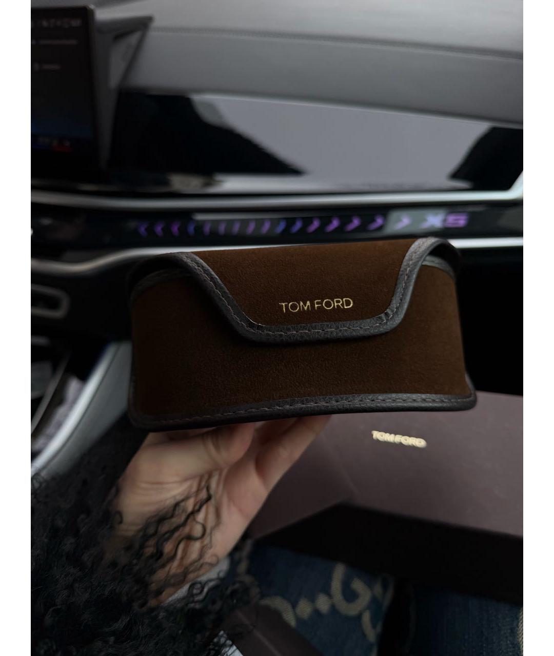 TOM FORD Коричневые пластиковые солнцезащитные очки, фото 8