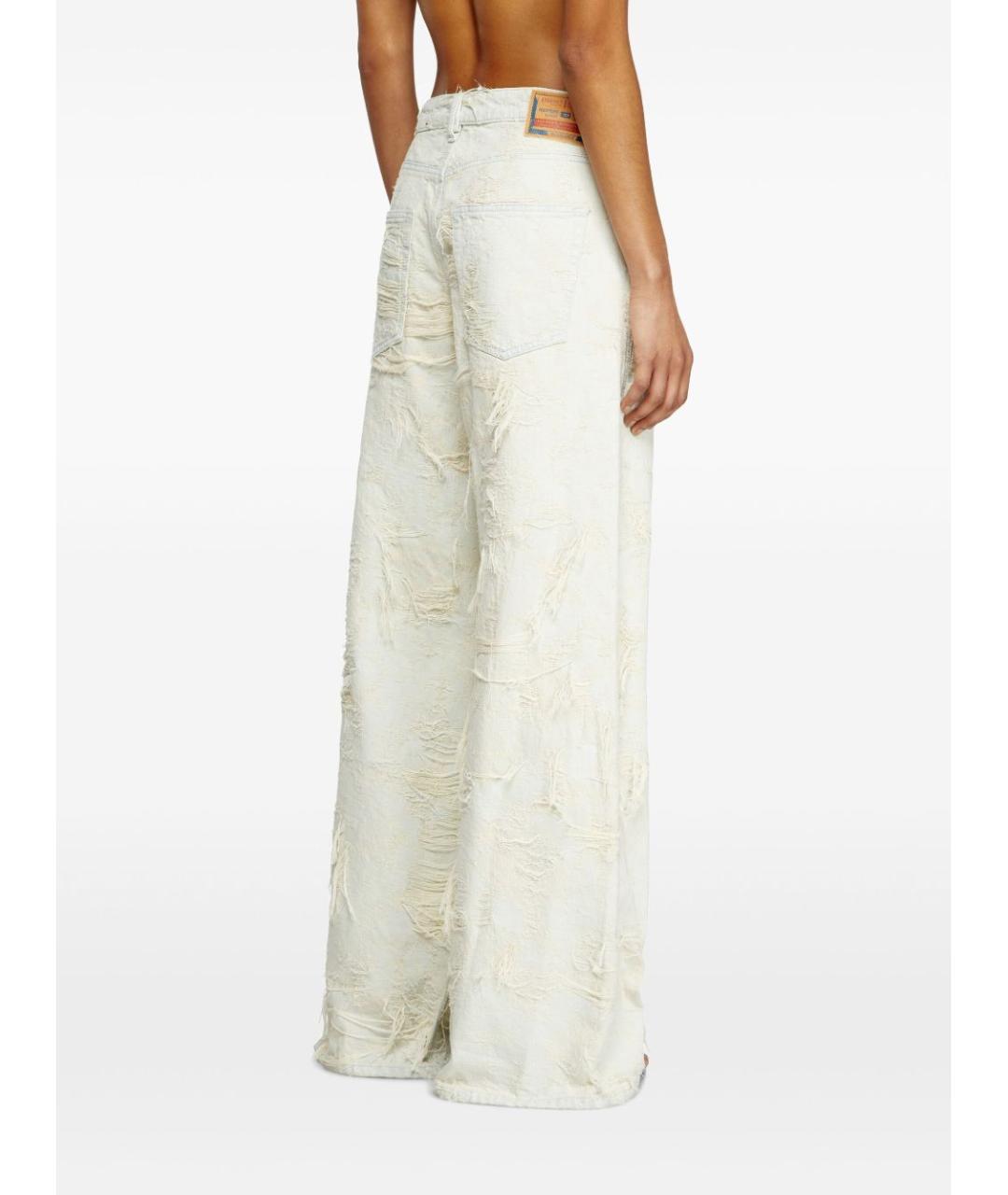 DIESEL Белые хлопковые прямые джинсы, фото 4