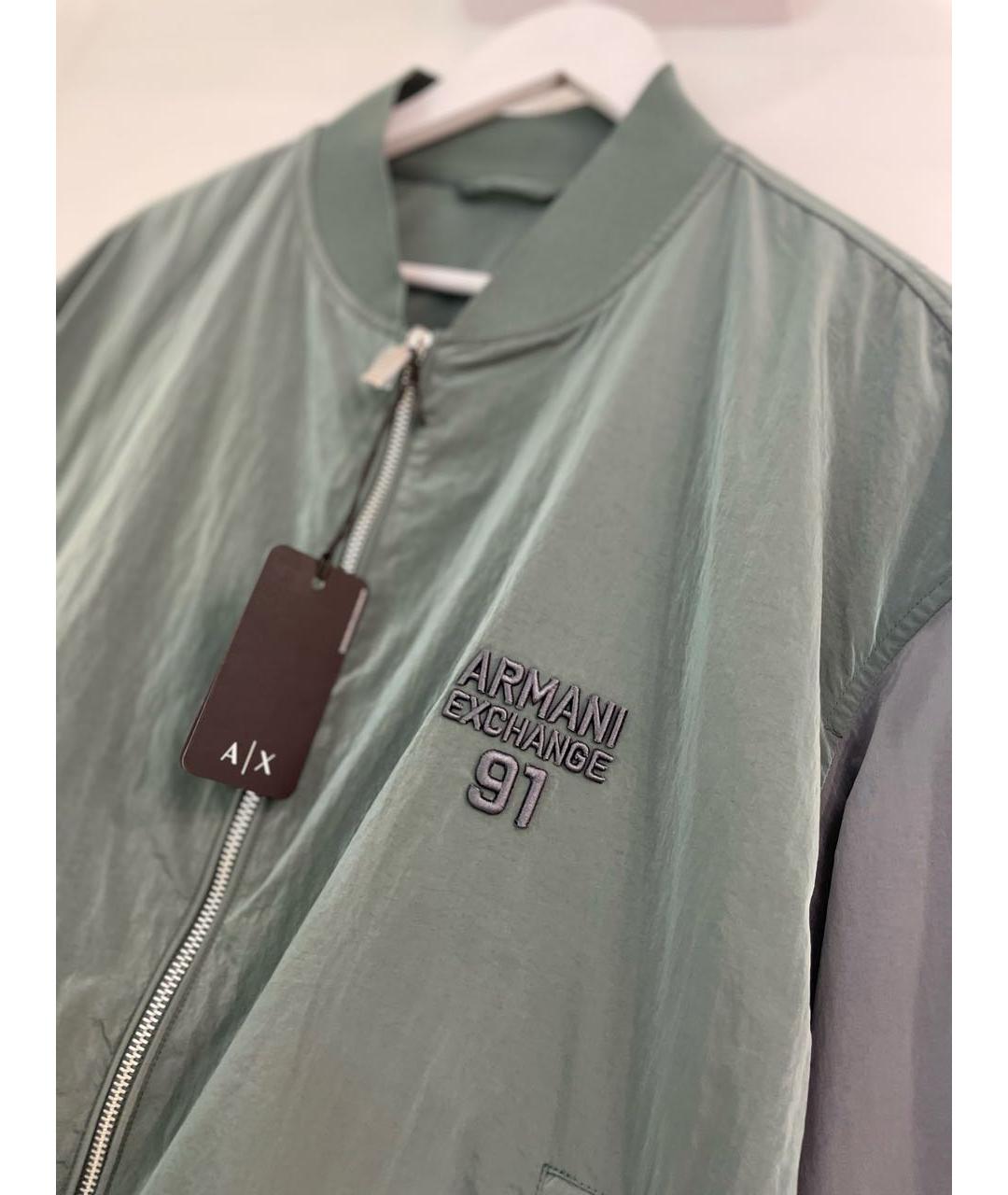 ARMANI EXCHANGE Зеленая полиэстеровая куртка, фото 4