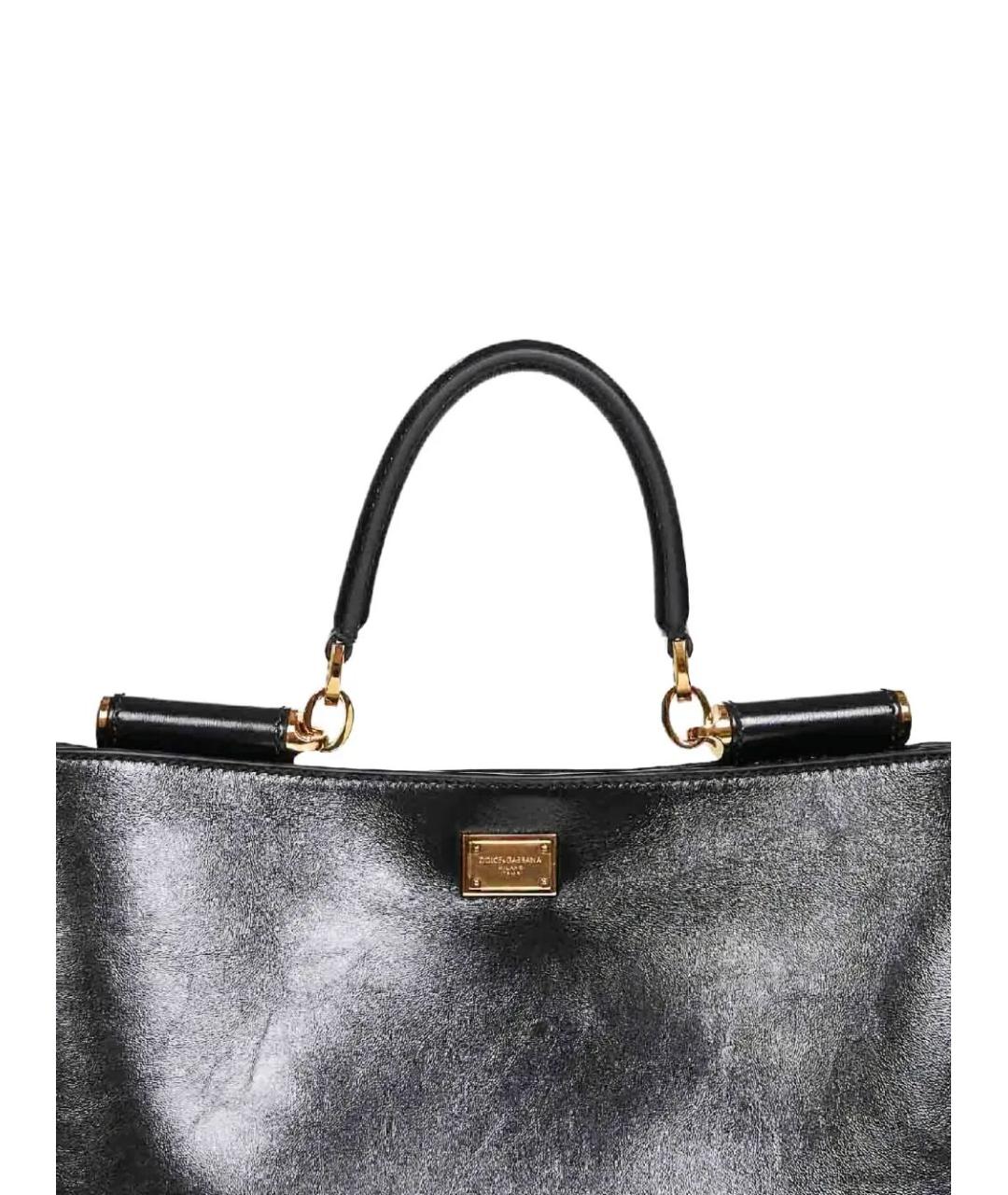 DOLCE&GABBANA Черная кожаная сумка через плечо, фото 3
