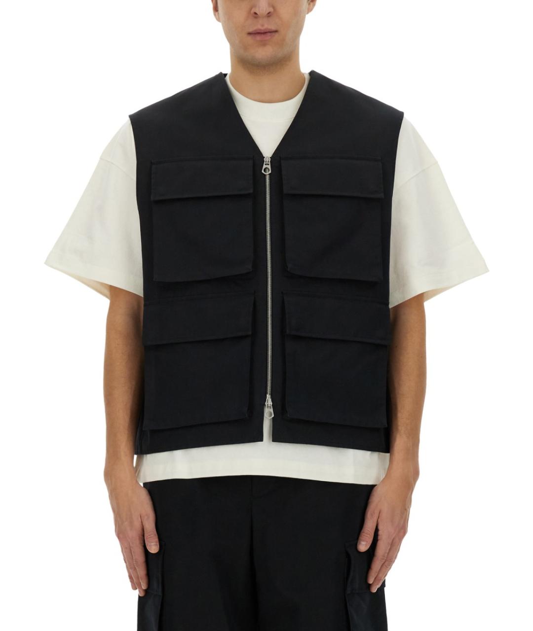 JIL SANDER Черный вискозный жилет, фото 2