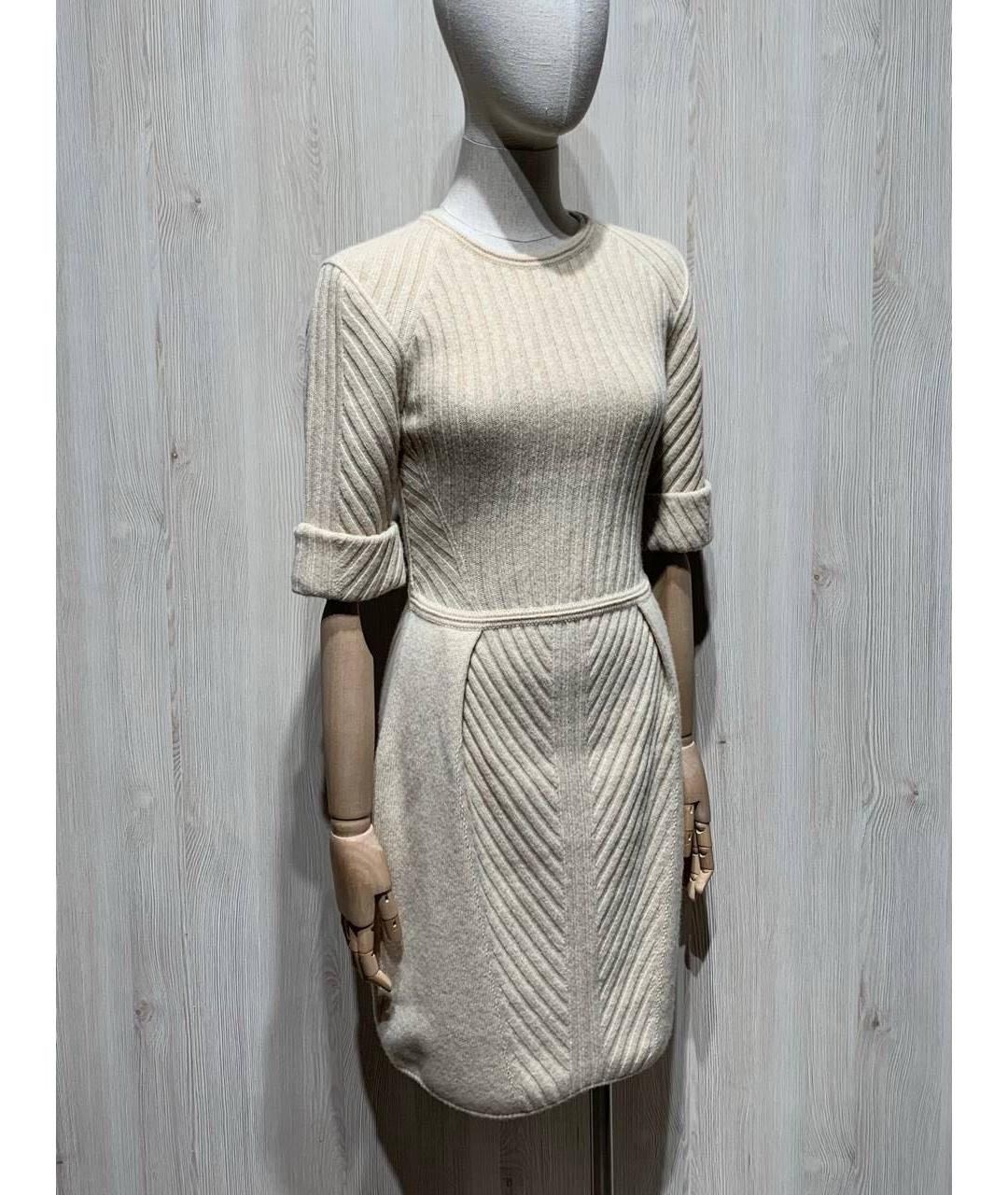 FENDI Бежевое кашемировое повседневное платье, фото 2