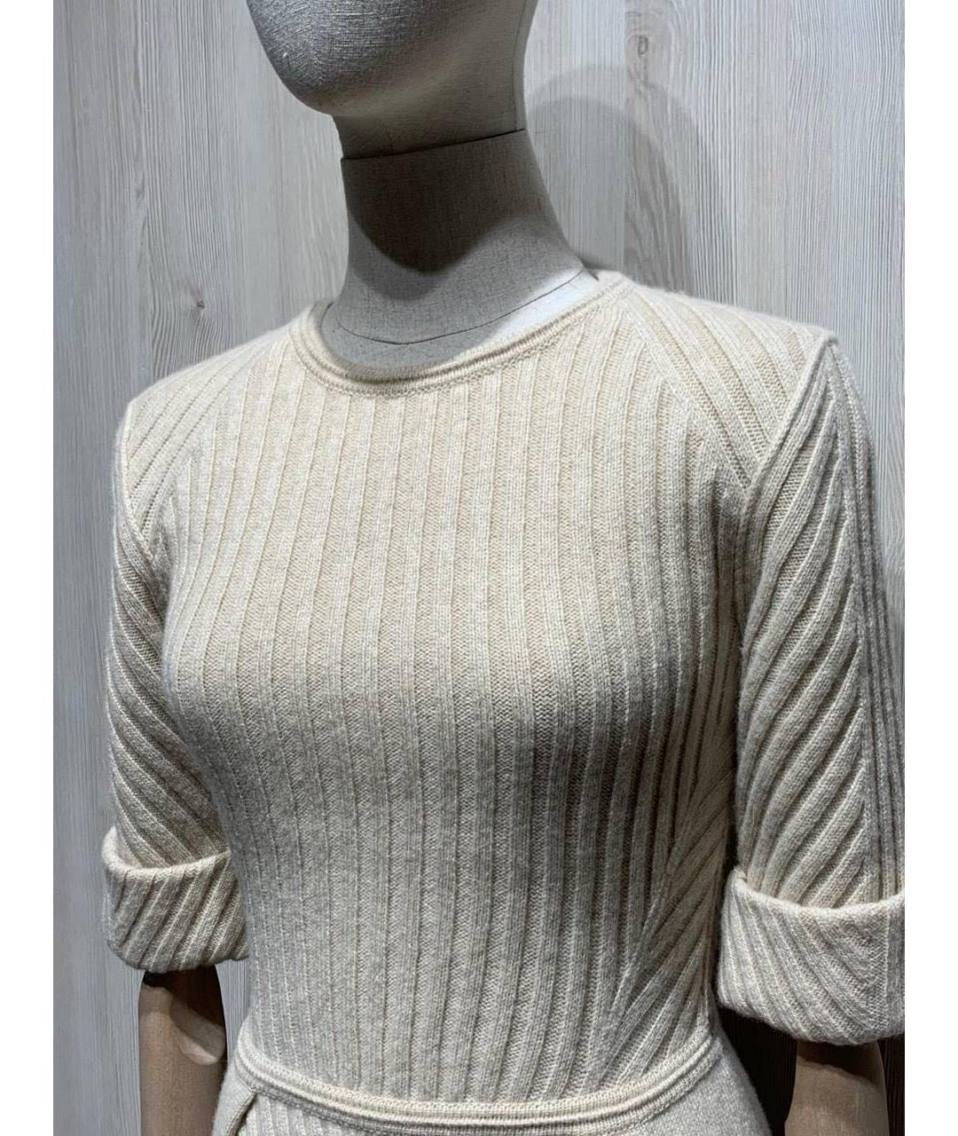 FENDI Бежевое кашемировое повседневное платье, фото 3