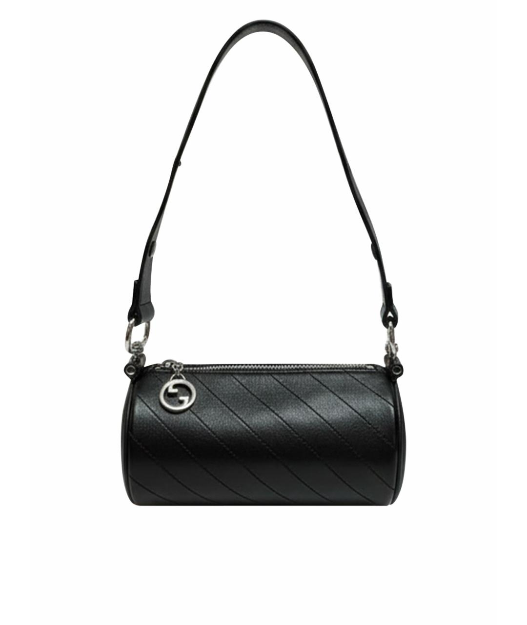 GUCCI Черная кожаная сумка с короткими ручками, фото 1