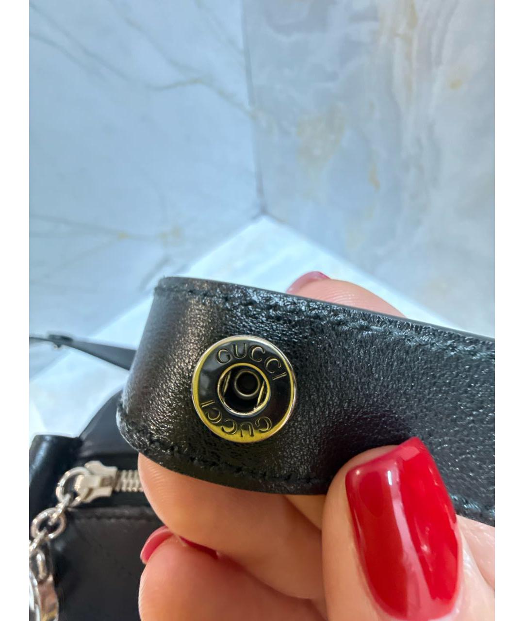 GUCCI Черная кожаная сумка с короткими ручками, фото 7