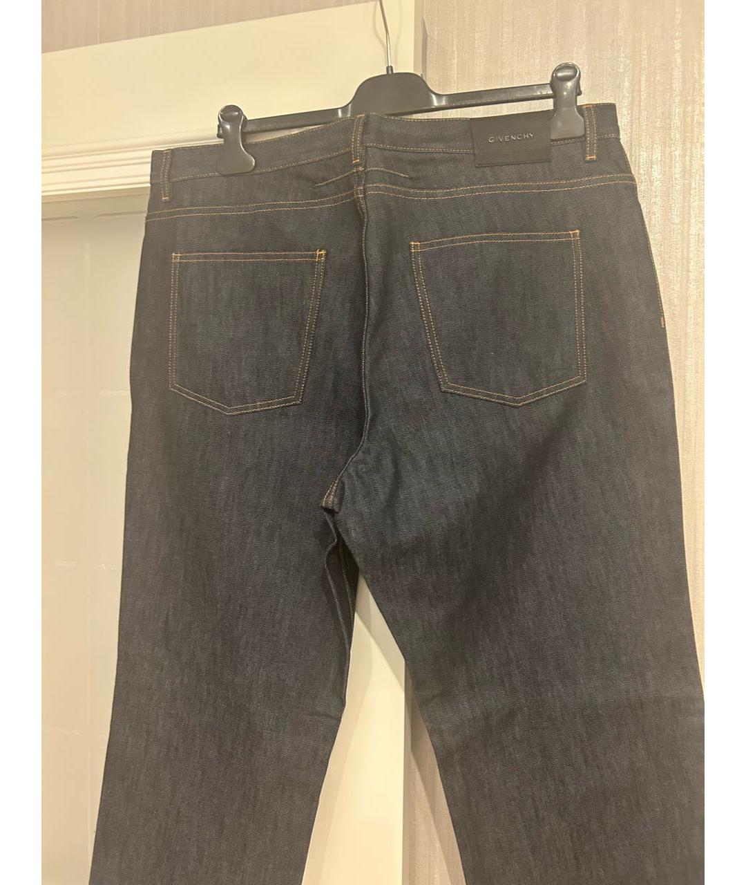 GIVENCHY Темно-синие хлопковые прямые джинсы, фото 4