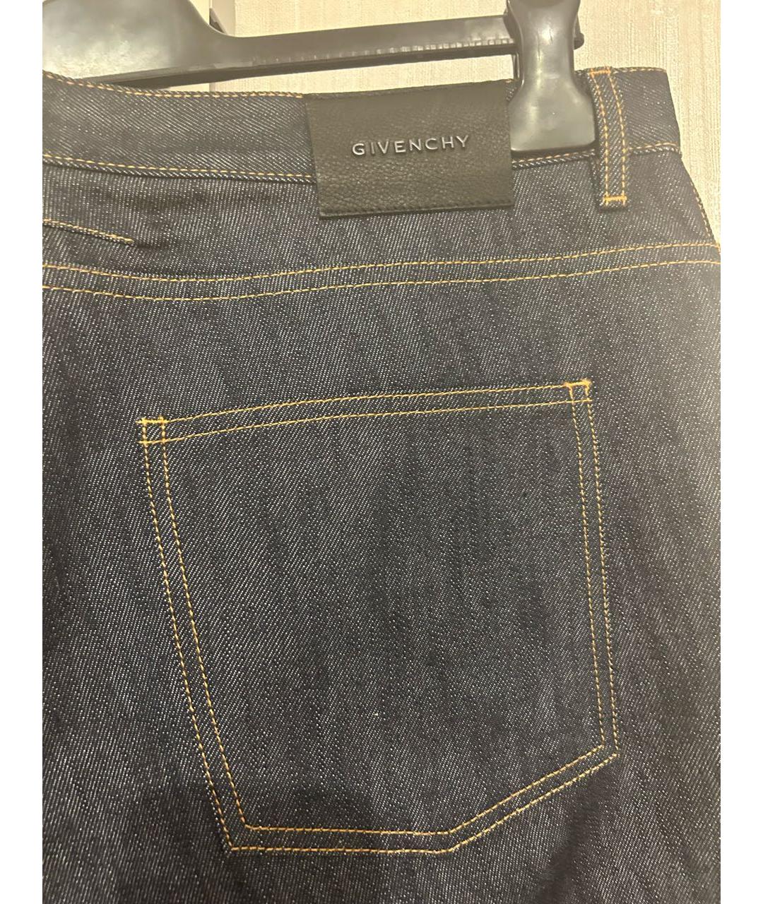GIVENCHY Темно-синие хлопковые прямые джинсы, фото 6