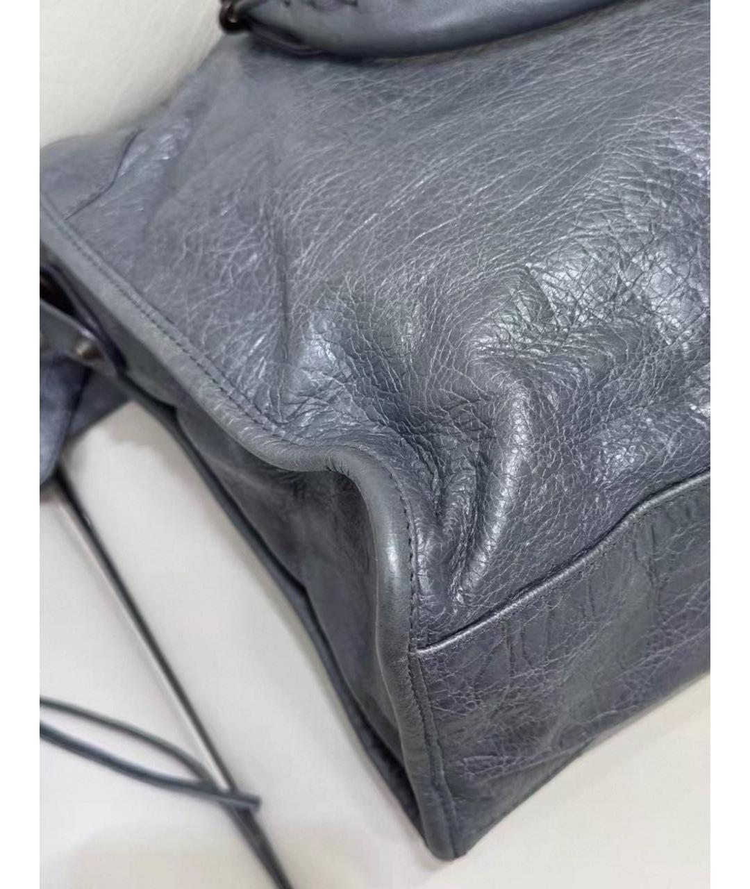 BALENCIAGA Серая кожаная сумка с короткими ручками, фото 8