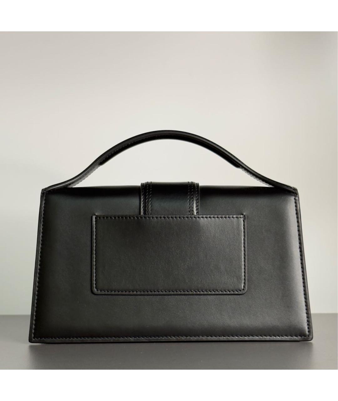 JACQUEMUS Черная кожаная сумка с короткими ручками, фото 3