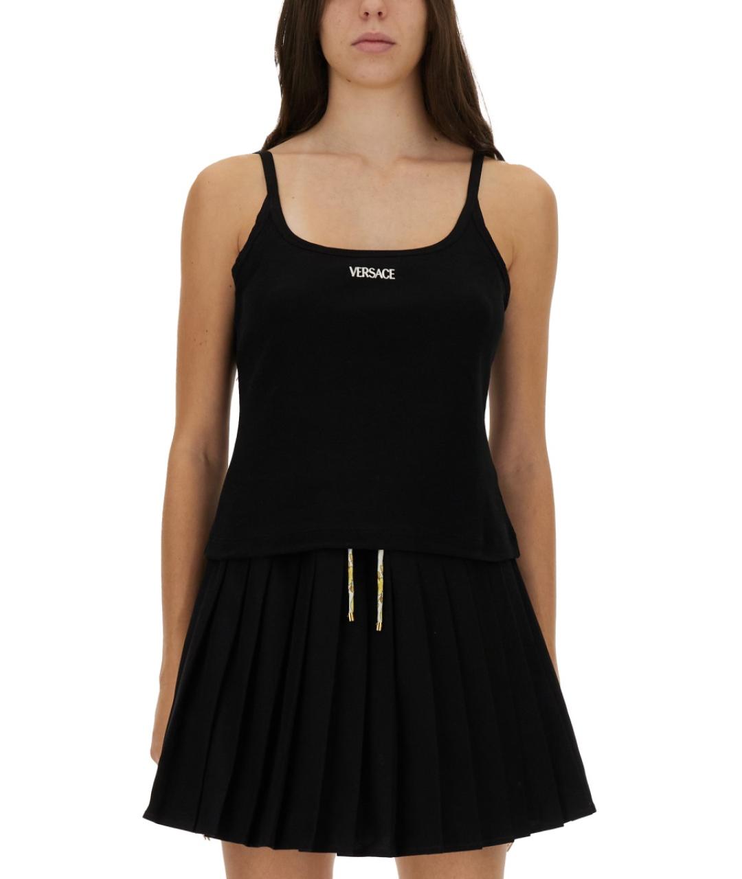 VERSACE Черная хлопковая майка, фото 2