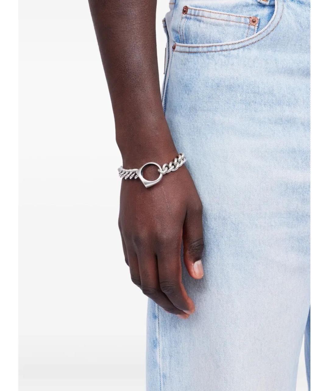 MM6 MAISON MARGIELA Серебрянный металлический браслет, фото 4