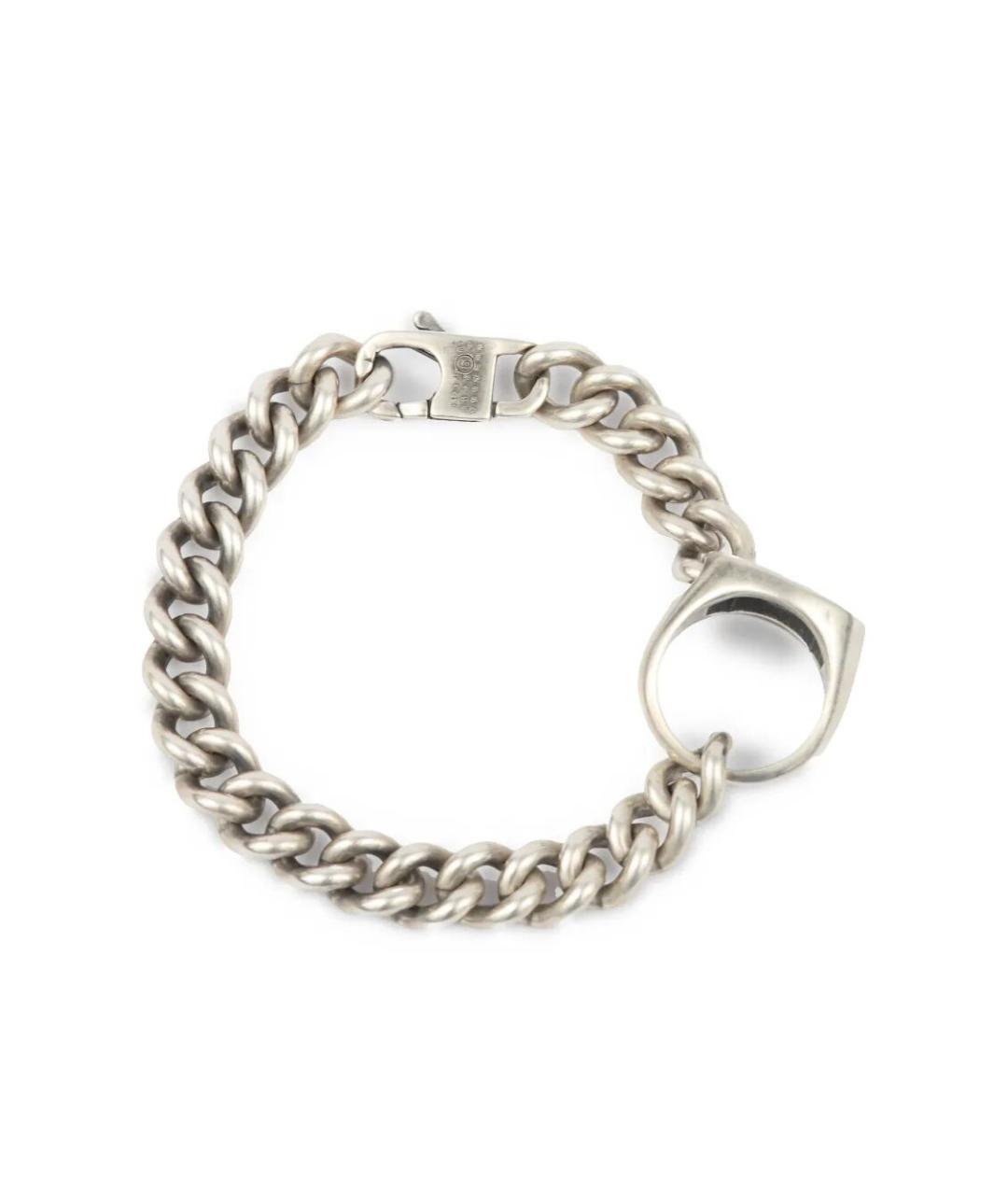 MM6 MAISON MARGIELA Серебрянный металлический браслет, фото 1