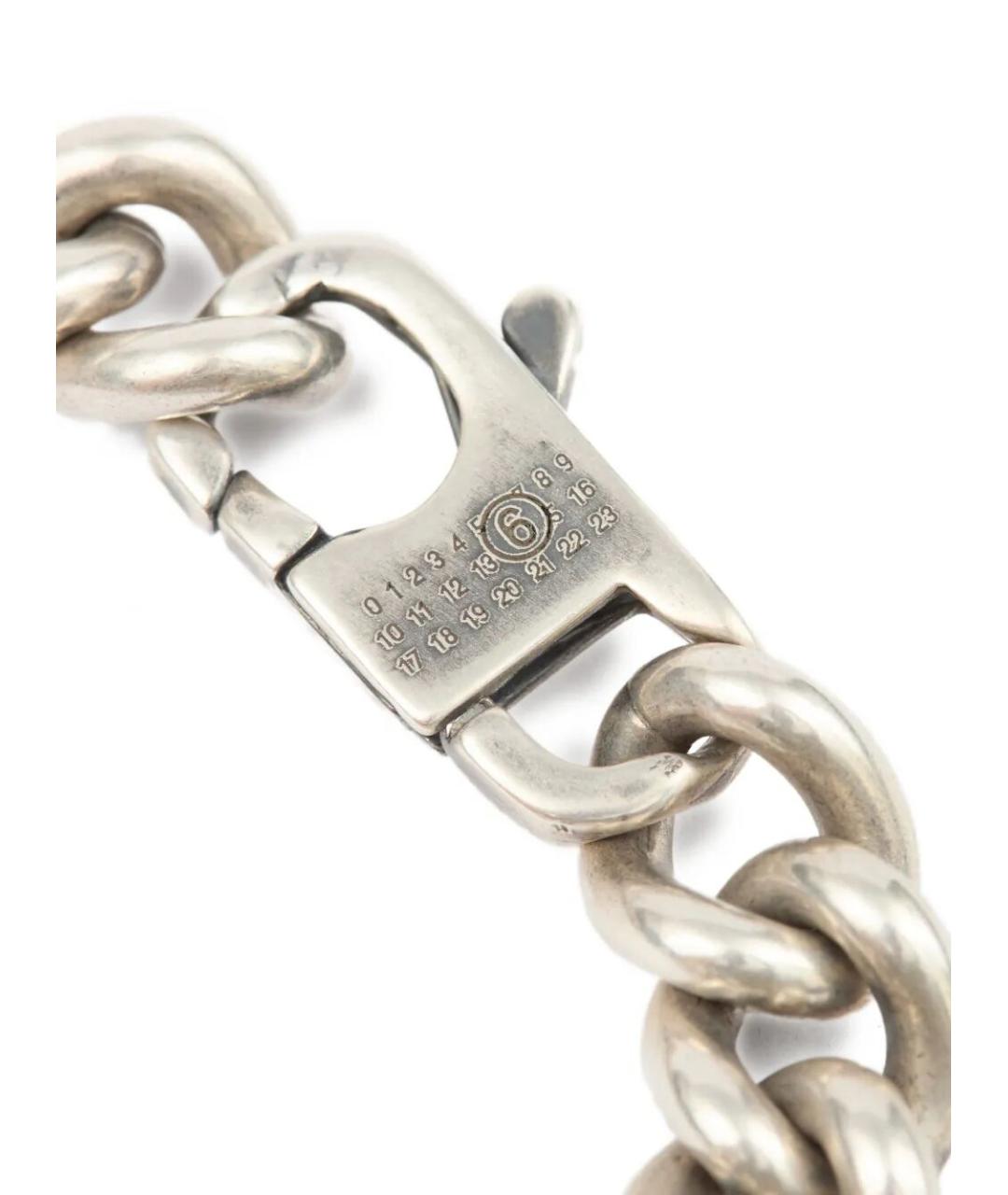 MM6 MAISON MARGIELA Серебрянный металлический браслет, фото 2