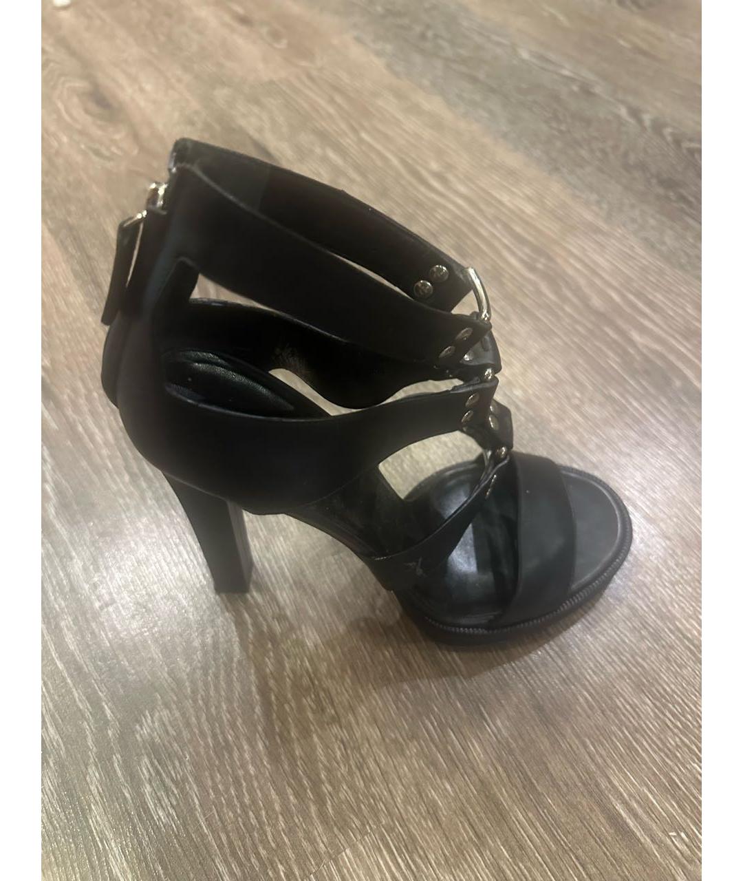 GUCCI Черные кожаные босоножки, фото 5