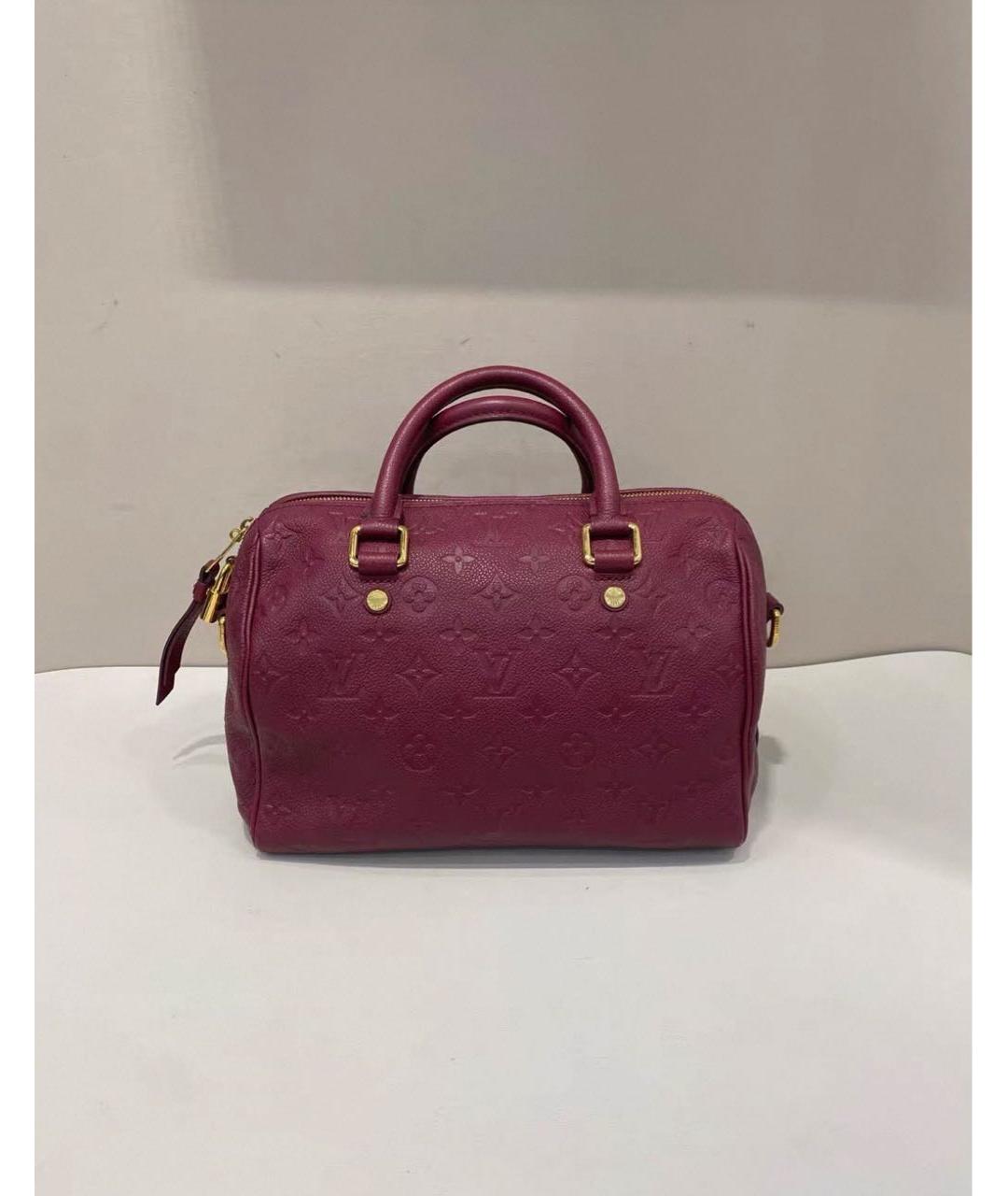 LOUIS VUITTON Бордовая кожаная сумка с короткими ручками, фото 3