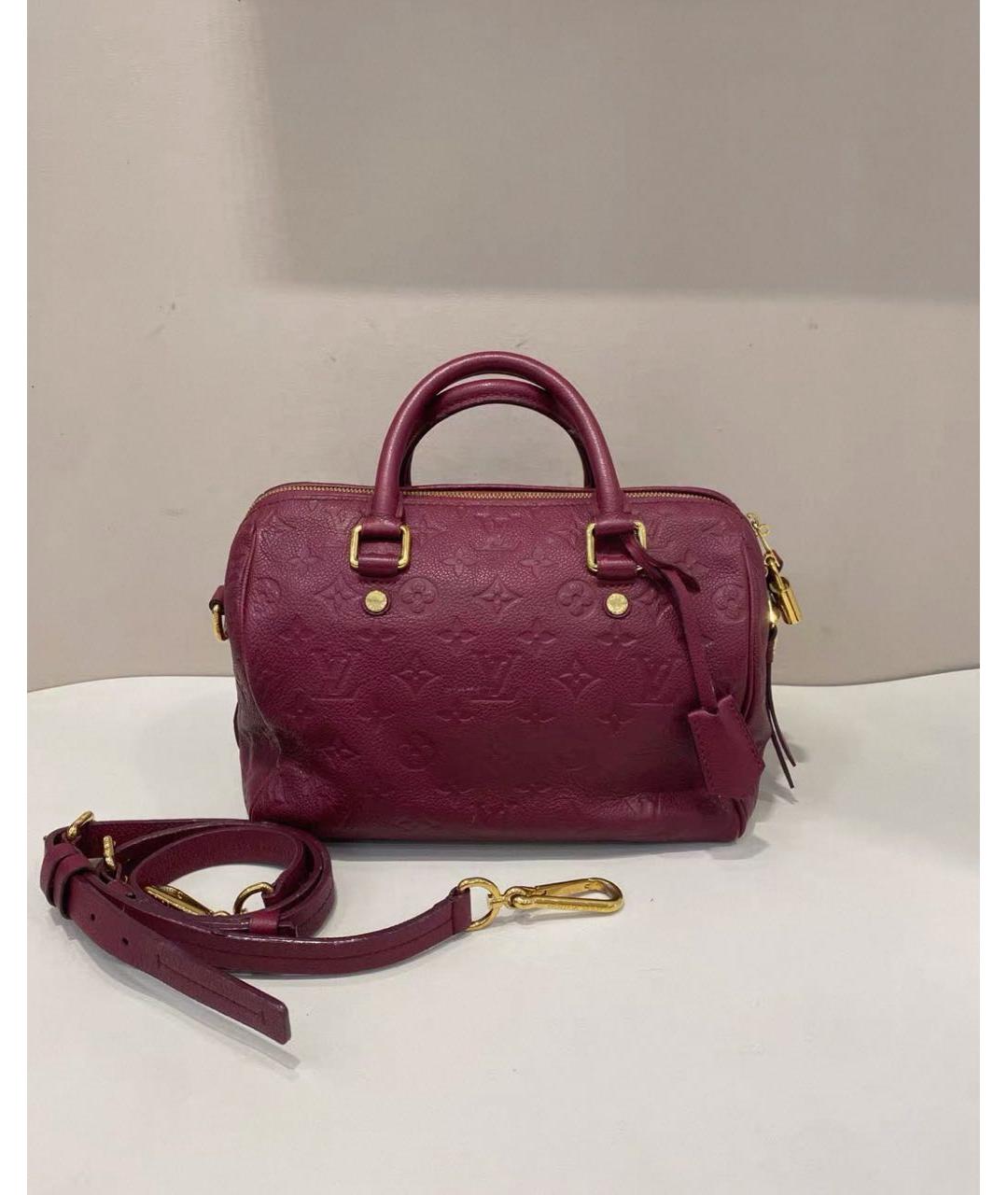 LOUIS VUITTON Бордовая кожаная сумка с короткими ручками, фото 2