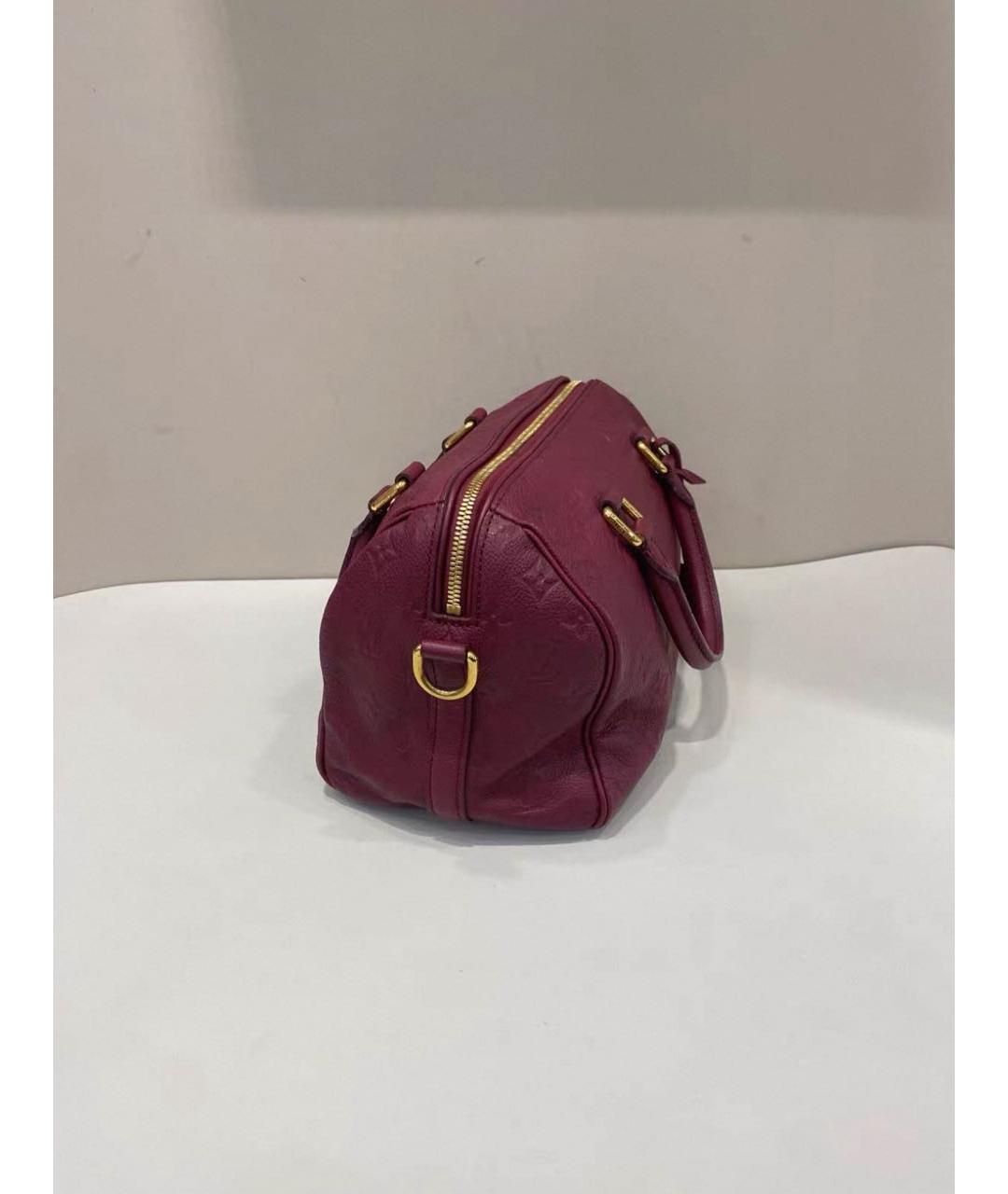 LOUIS VUITTON Бордовая кожаная сумка с короткими ручками, фото 5