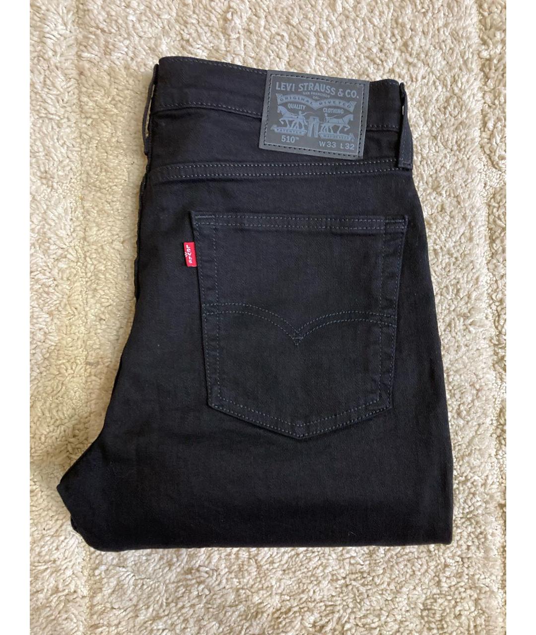 LEVI'S Черные хлопковые джинсы, фото 4