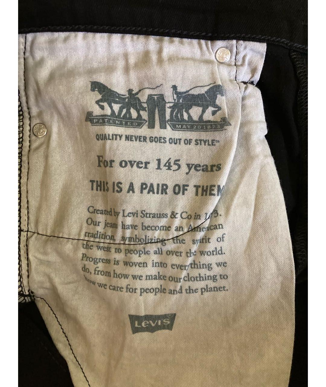 LEVI'S Черные хлопковые джинсы, фото 5