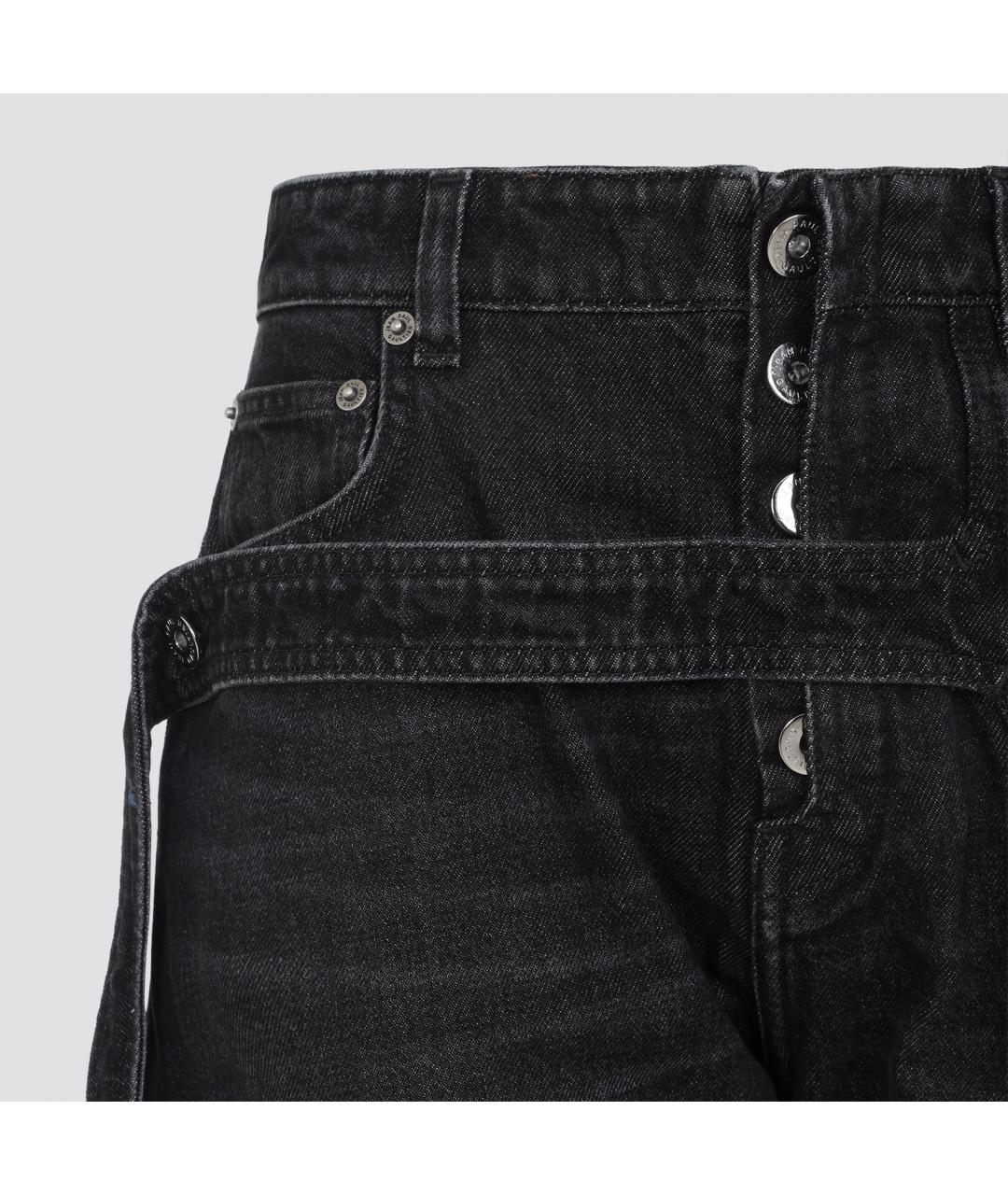 JEAN PAUL GAULTIER Черные хлопковые прямые джинсы, фото 3