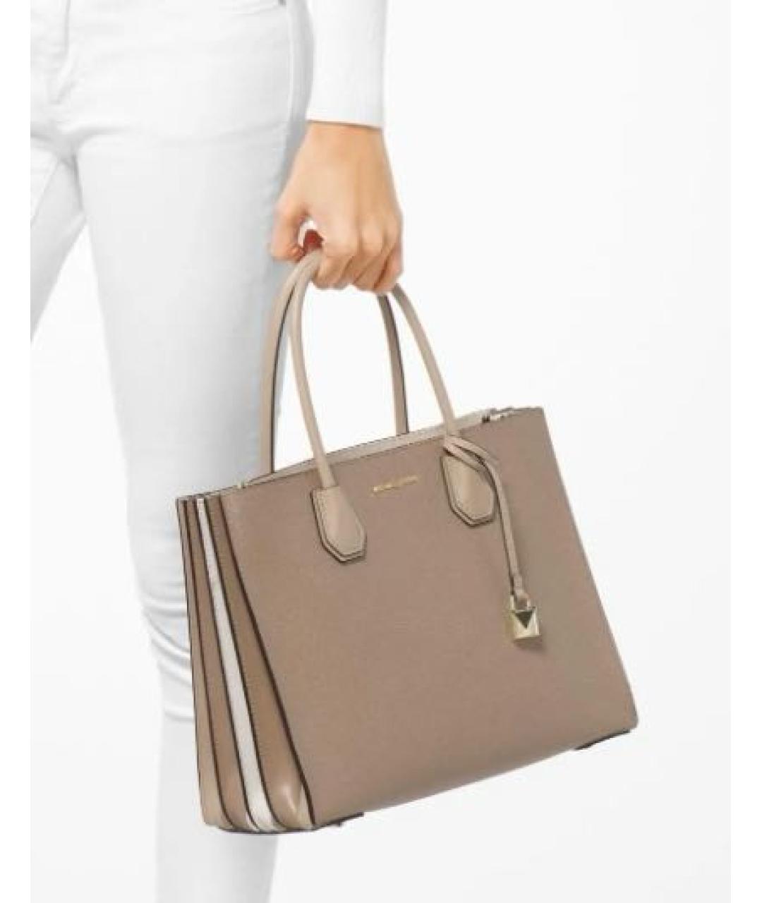 MICHAEL KORS Бежевая сумка тоут из искусственной кожи, фото 5