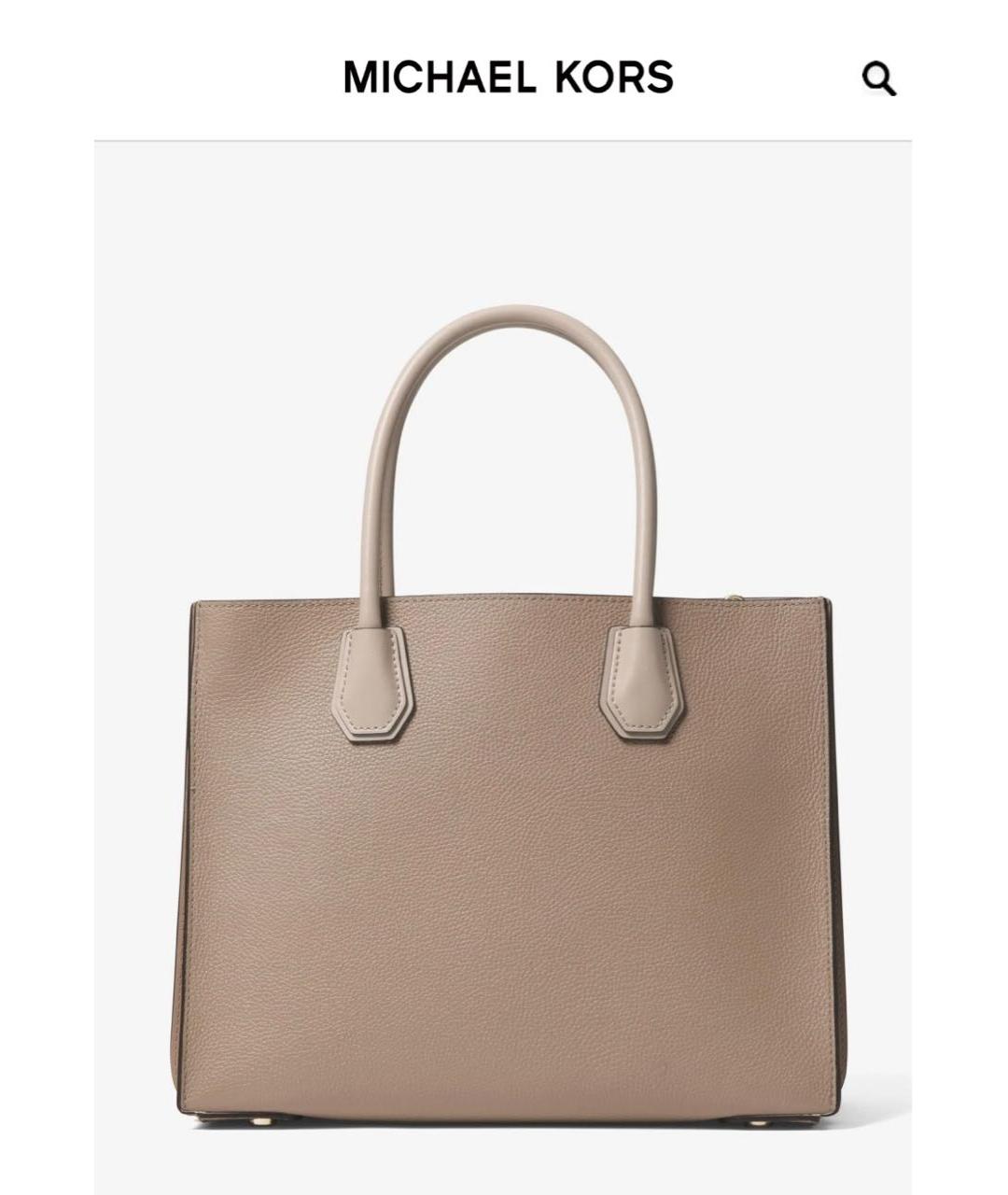 MICHAEL KORS Бежевая сумка тоут из искусственной кожи, фото 4