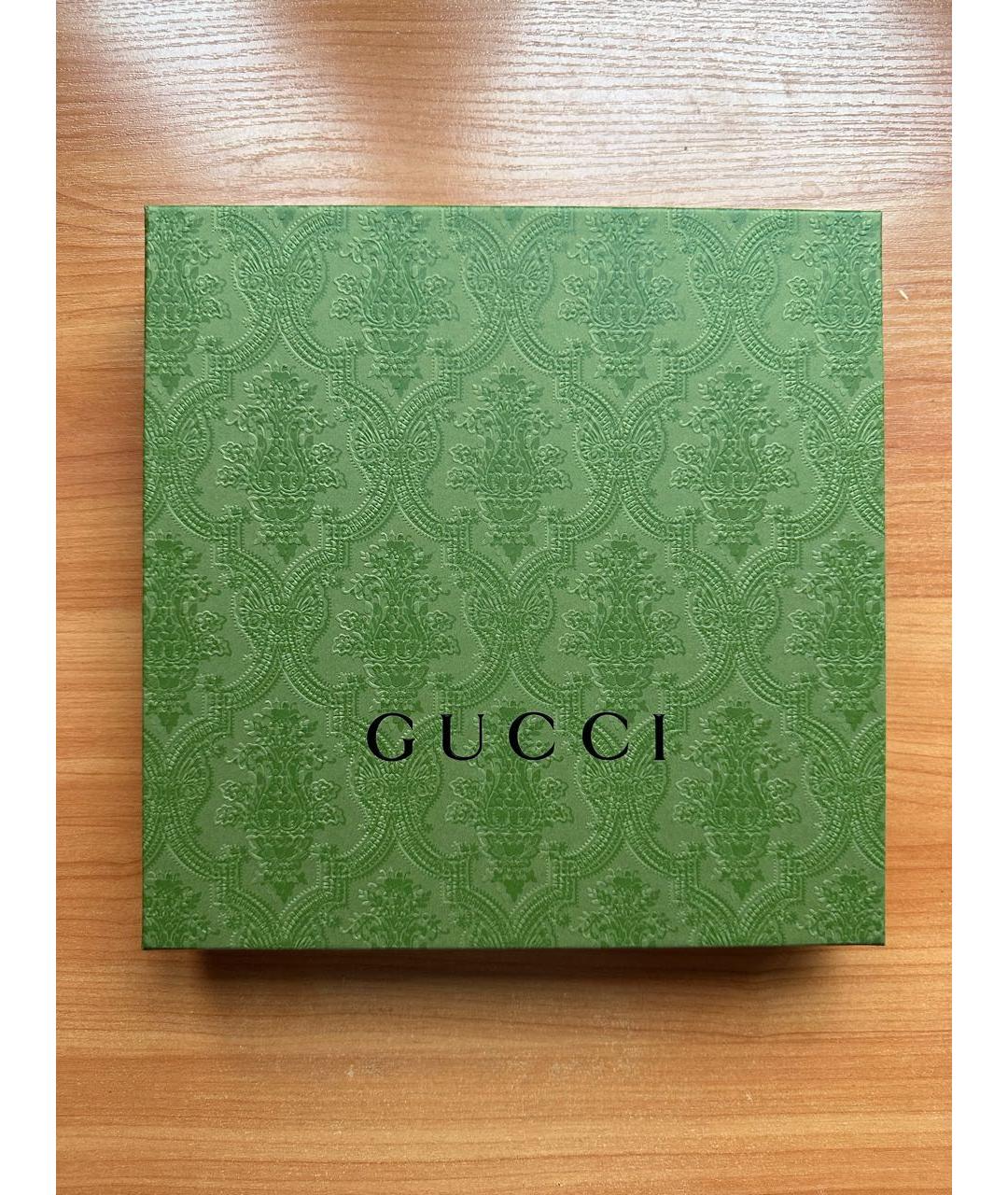 GUCCI Серый шелковый шарф, фото 4