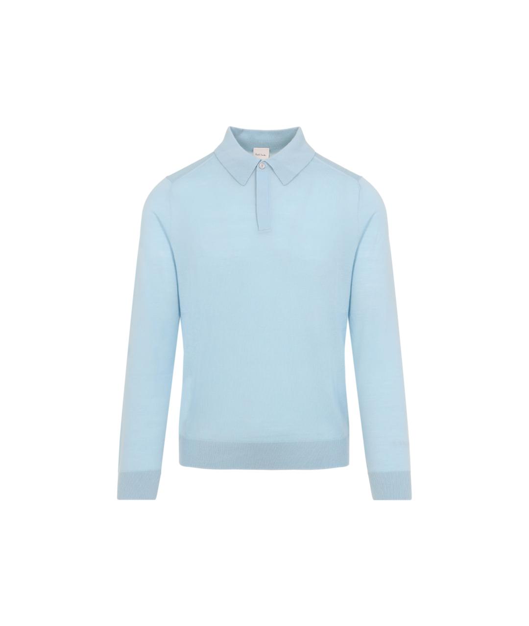 PAUL SMITH Синее поло с длинным рукавом, фото 1