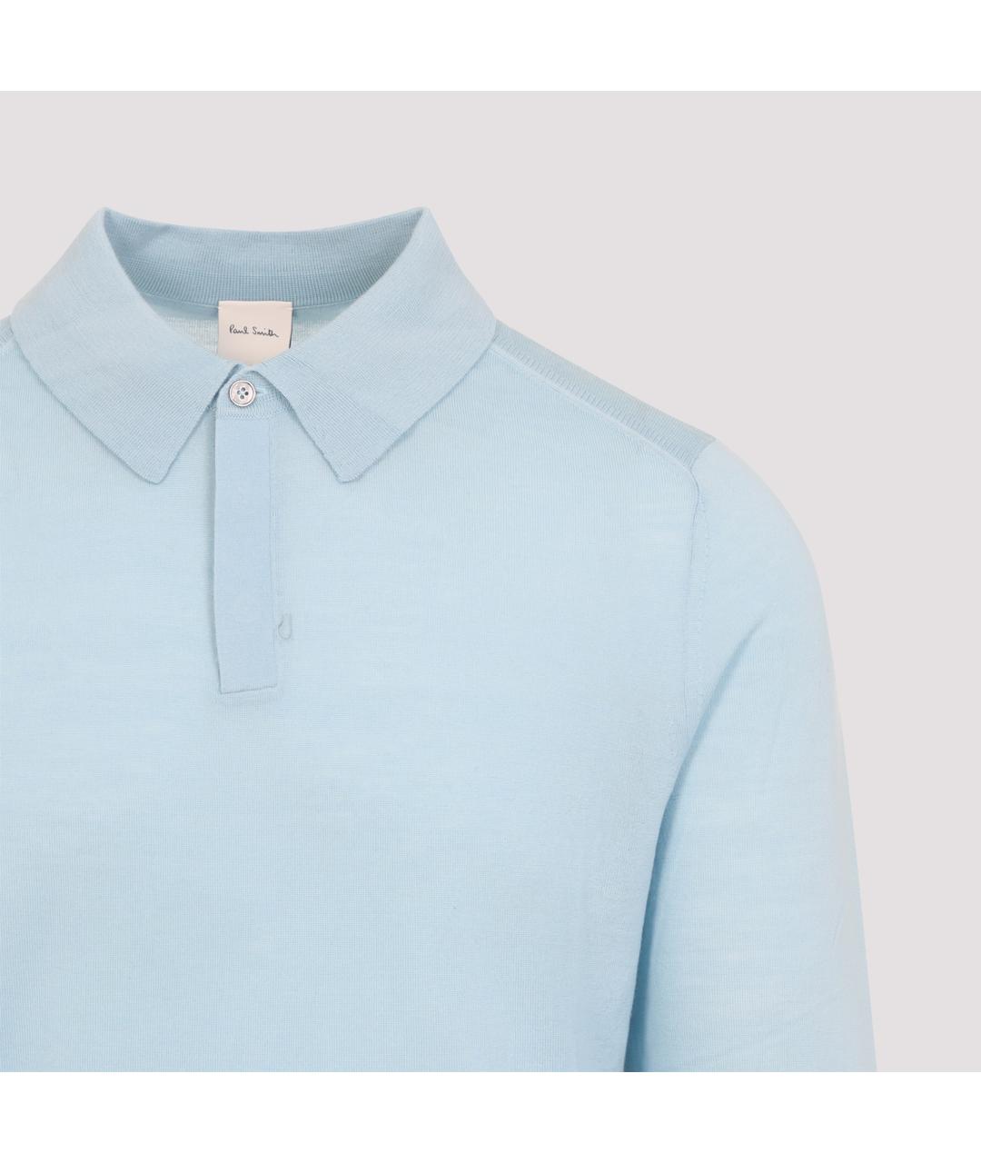 PAUL SMITH Синее поло с длинным рукавом, фото 4