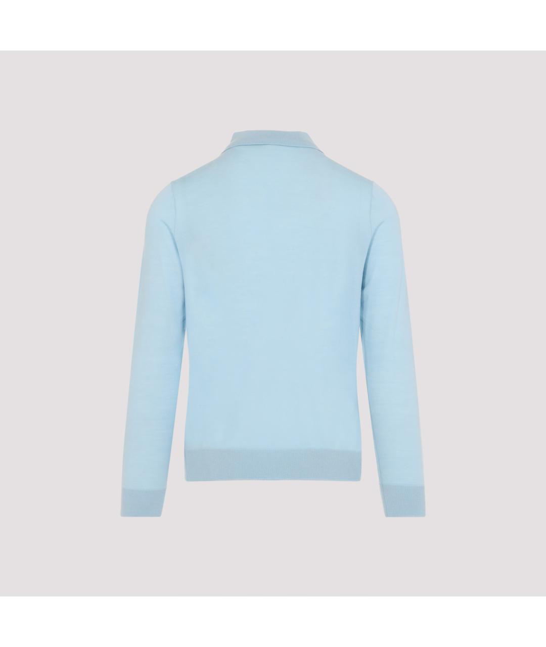 PAUL SMITH Синее поло с длинным рукавом, фото 2