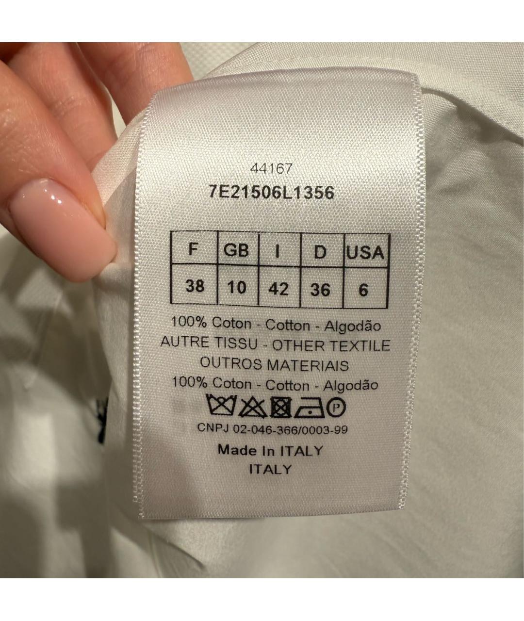 CHRISTIAN DIOR Белая хлопковая рубашка, фото 7