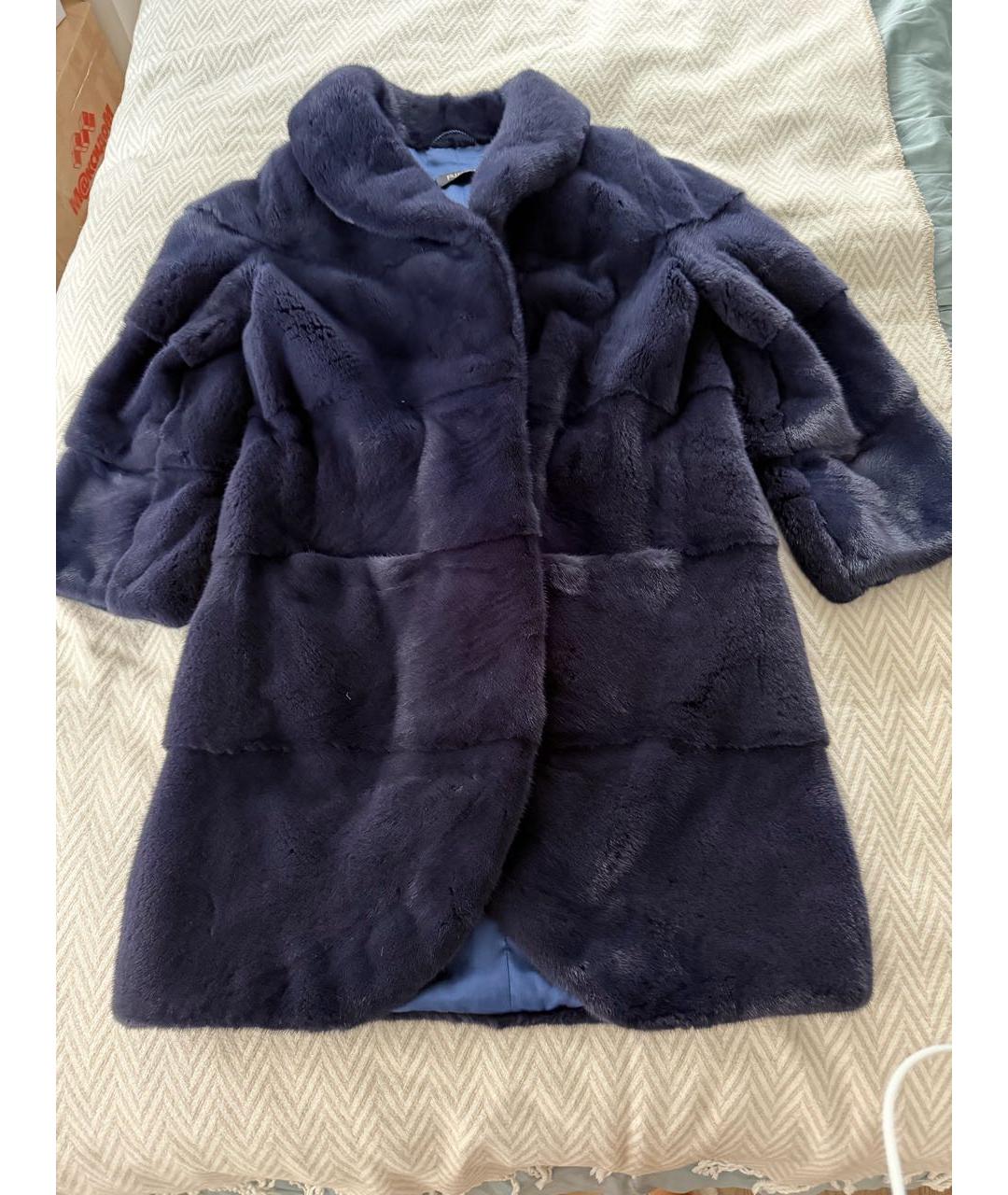 RINDI Синяя меховая шуба, фото 5