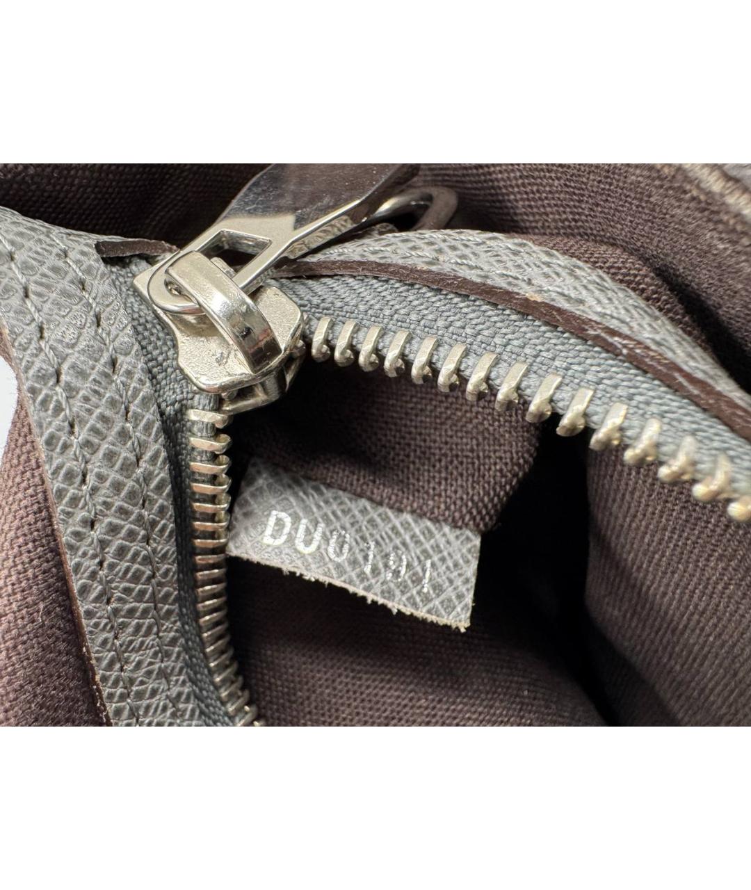 LOUIS VUITTON Серая кожаная сумка на плечо, фото 8