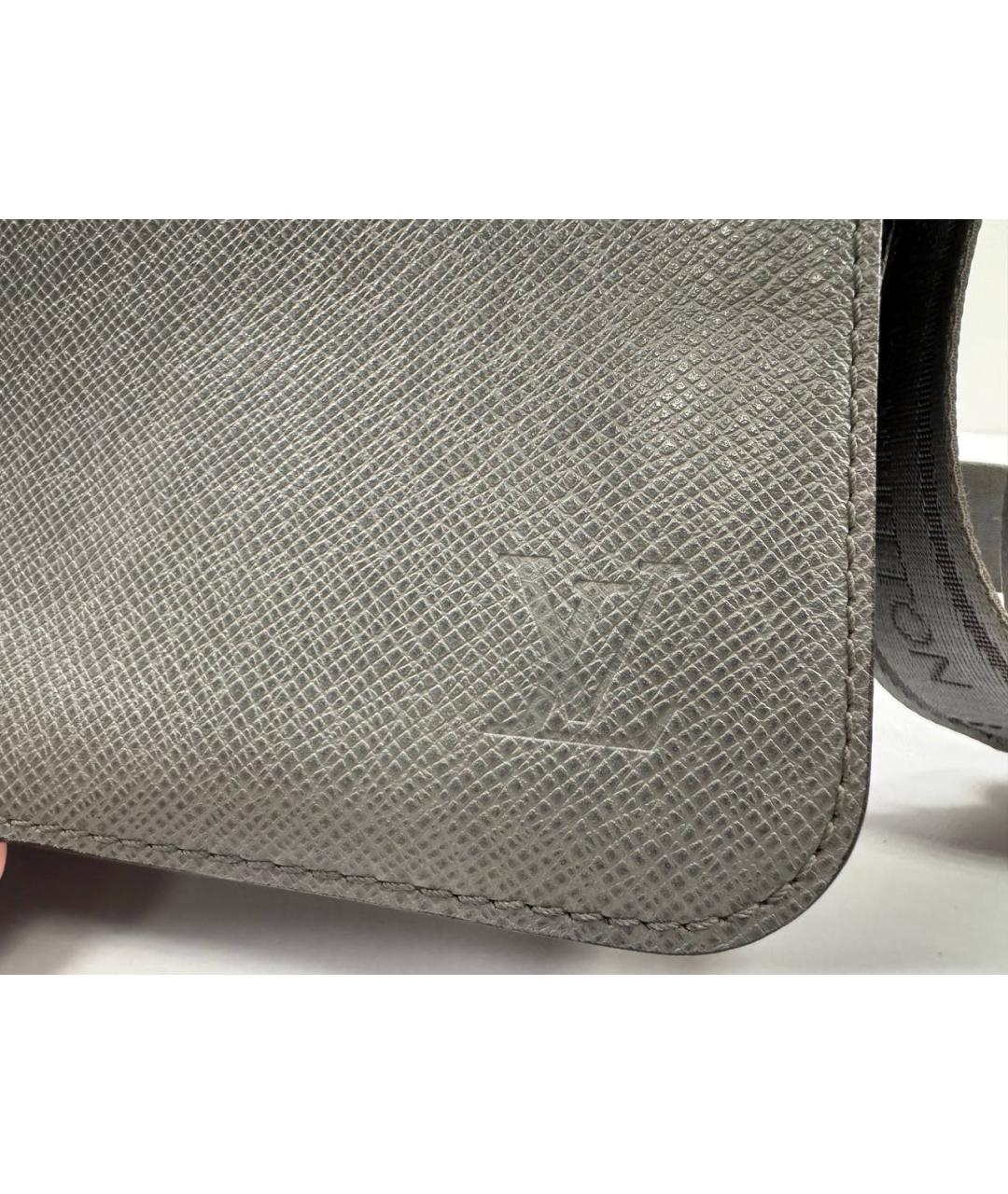 LOUIS VUITTON Серая кожаная сумка на плечо, фото 6