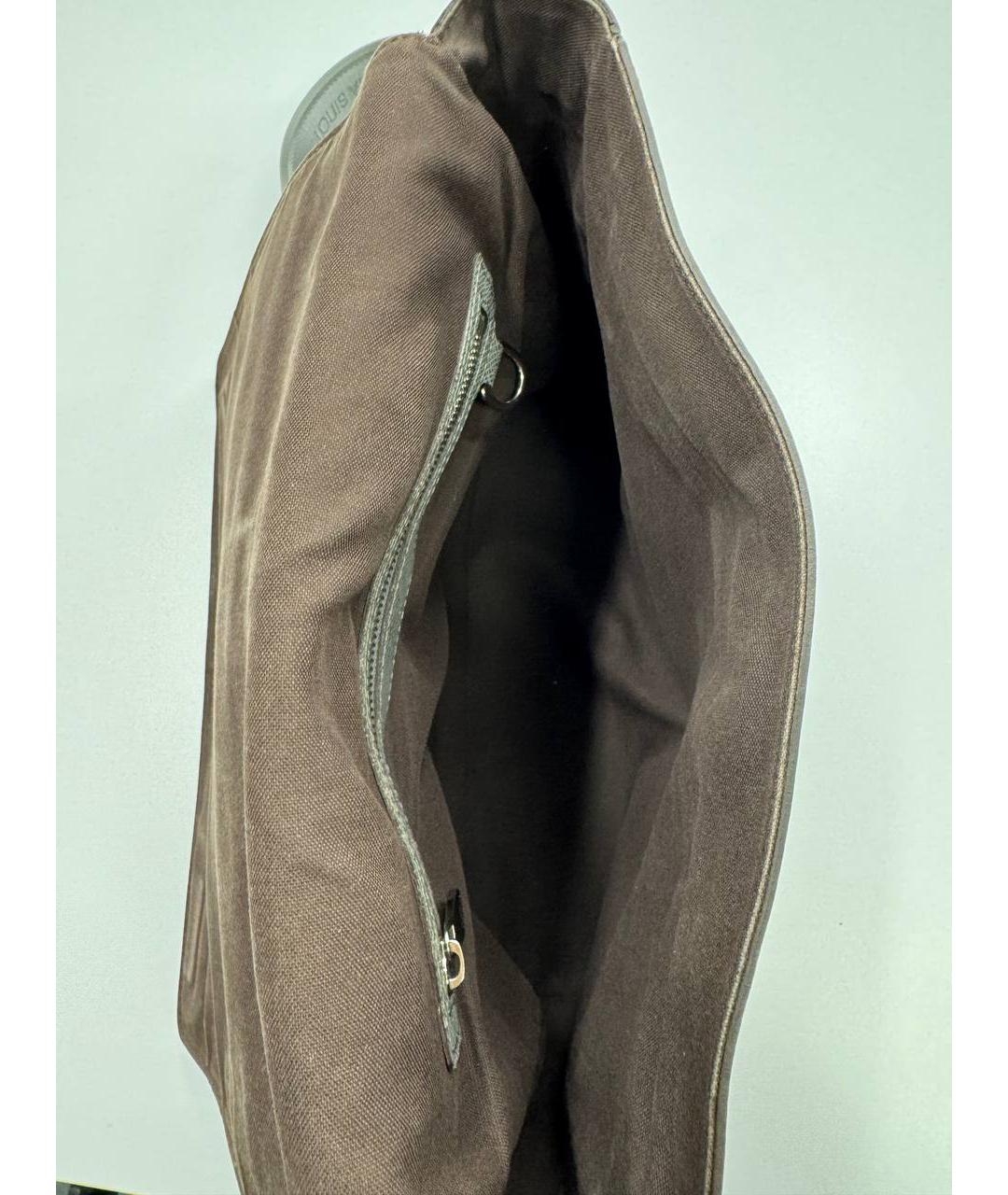 LOUIS VUITTON Серая кожаная сумка на плечо, фото 9