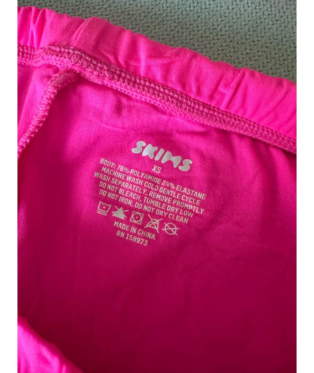 SKIMS Фуксия полиамидовые спортивные брюки и шорты, фото 4