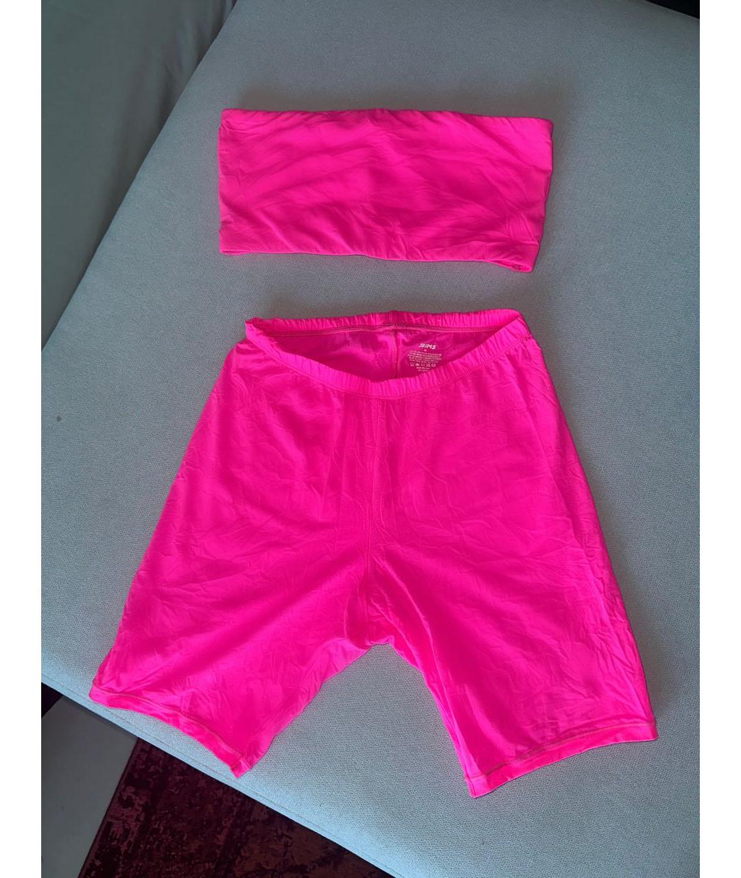 SKIMS Фуксия полиамидовые спортивные брюки и шорты, фото 2