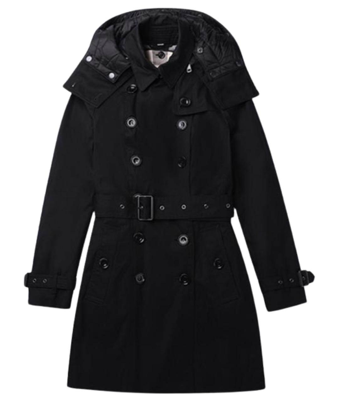 BURBERRY Черный хлопковый тренч/плащ, фото 1