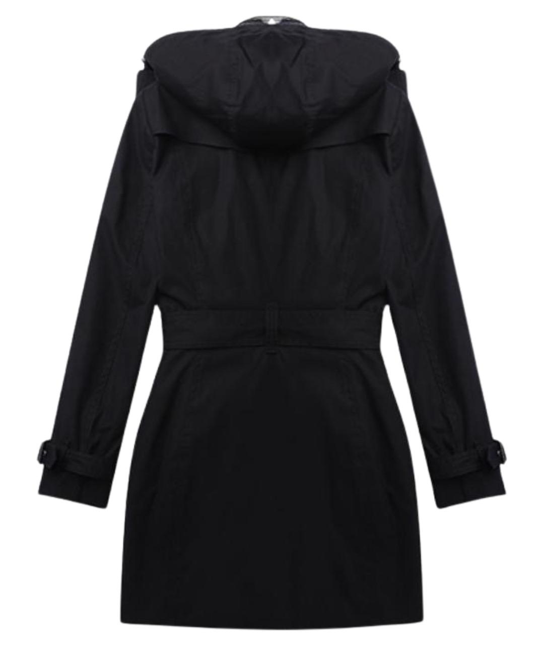 BURBERRY Черный хлопковый тренч/плащ, фото 2