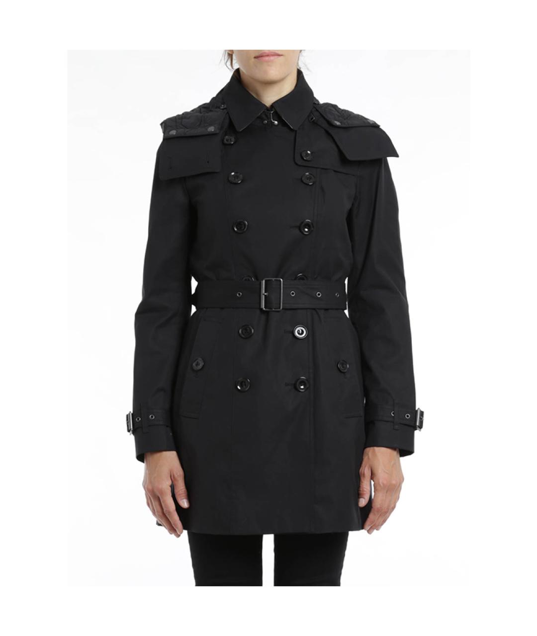 BURBERRY Черный хлопковый тренч/плащ, фото 6