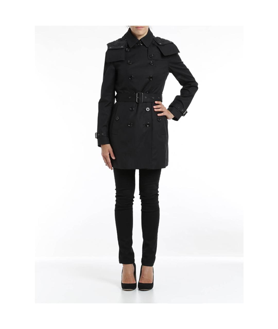 BURBERRY Черный хлопковый тренч/плащ, фото 4