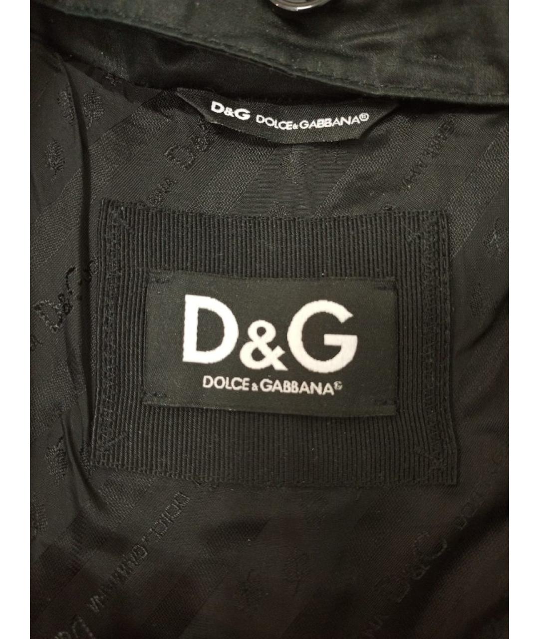 DOLCE&GABBANA Черный хлопковый тренч / плащ, фото 3