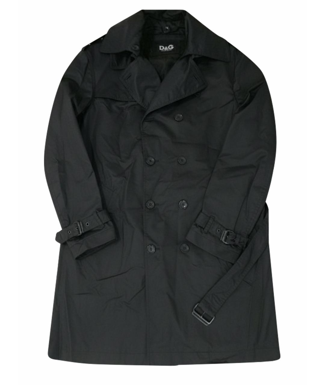 DOLCE&GABBANA Черный хлопковый тренч / плащ, фото 5