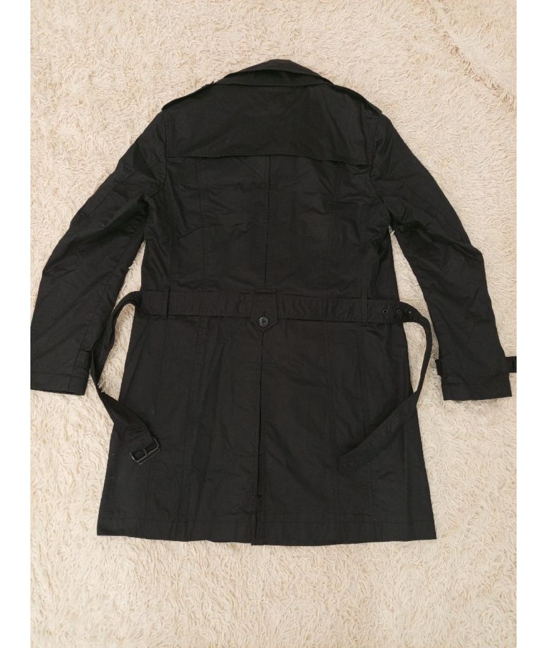 DOLCE&GABBANA Черный хлопковый тренч / плащ, фото 2