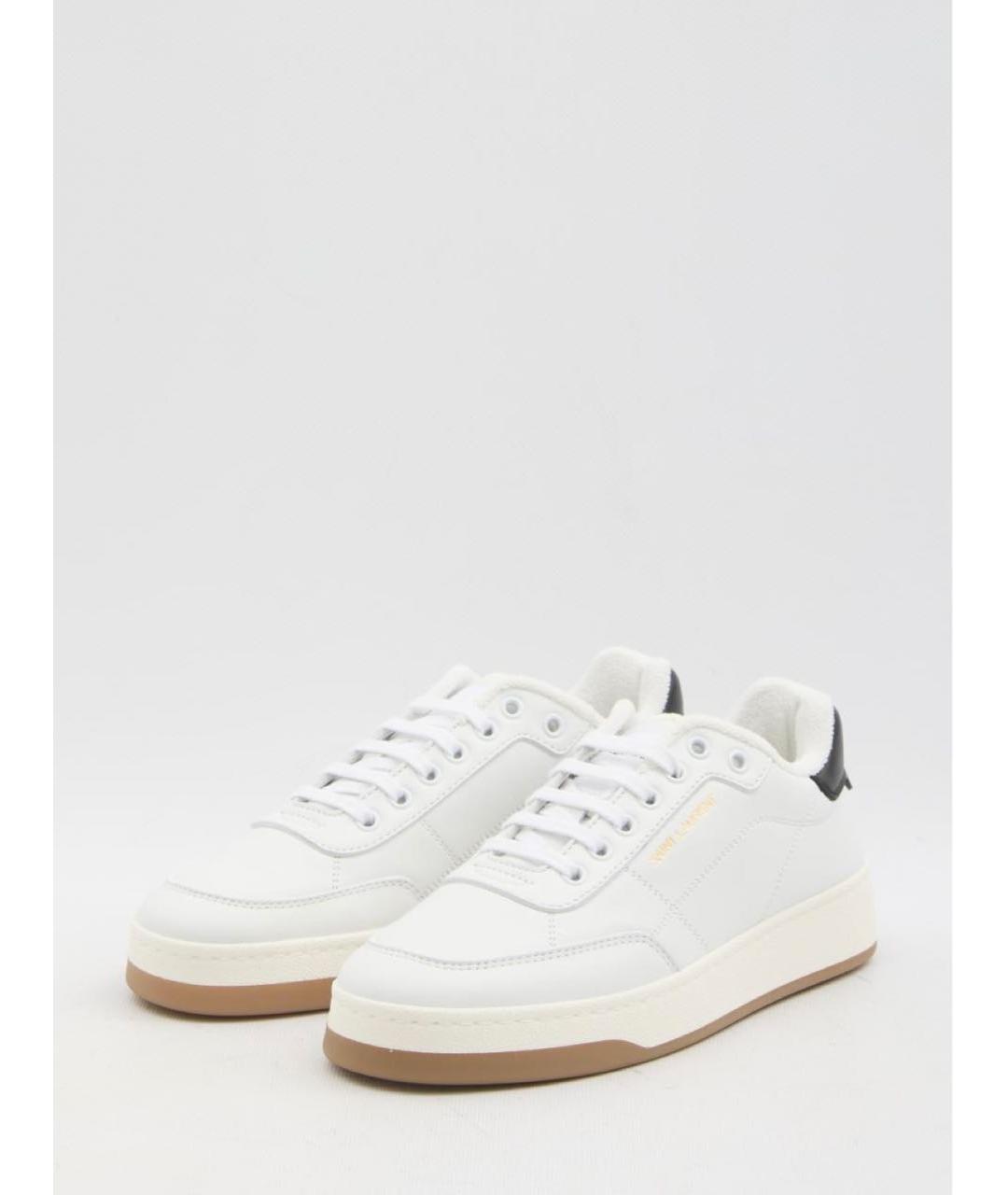 SAINT LAURENT Белые кожаные кроссовки, фото 2